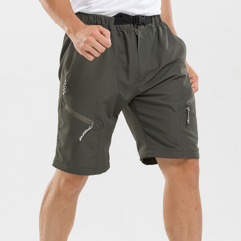 Convertible Men's Pants with Elastic Waist and Zippers