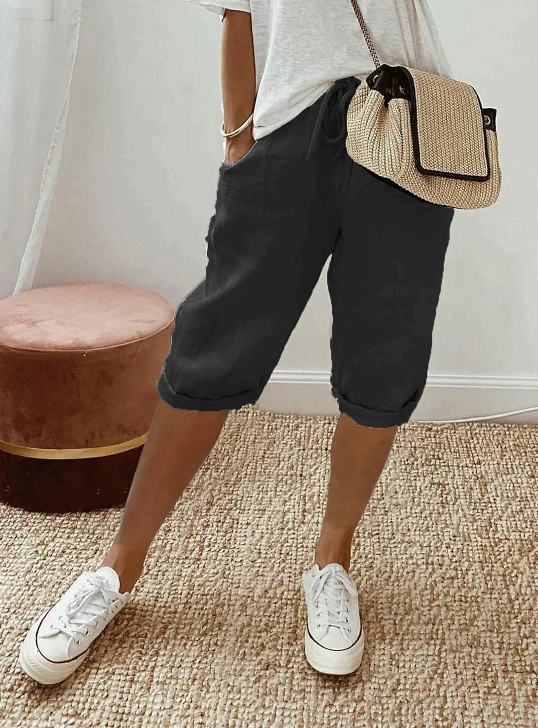 Pantalon Capri pour femme en polyester