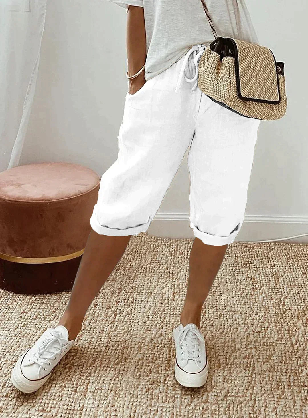 Pantalon Capri pour femme en polyester