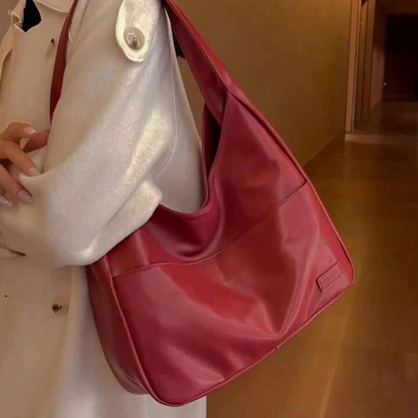 Dámská prostorná kabelka přes rameno z umělé kůže, hobo bag, casual elegantní