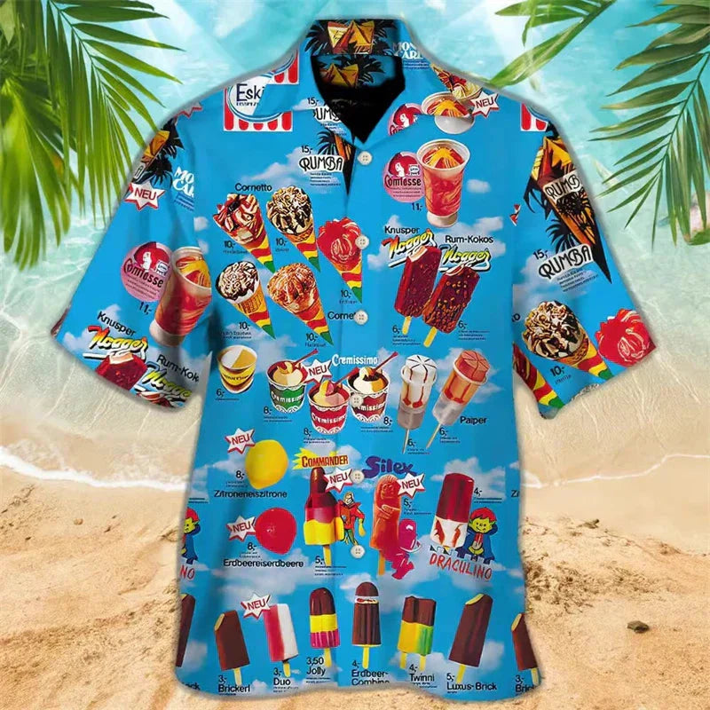 Camicia con stampa gelato - Polo a maniche corte da uomo