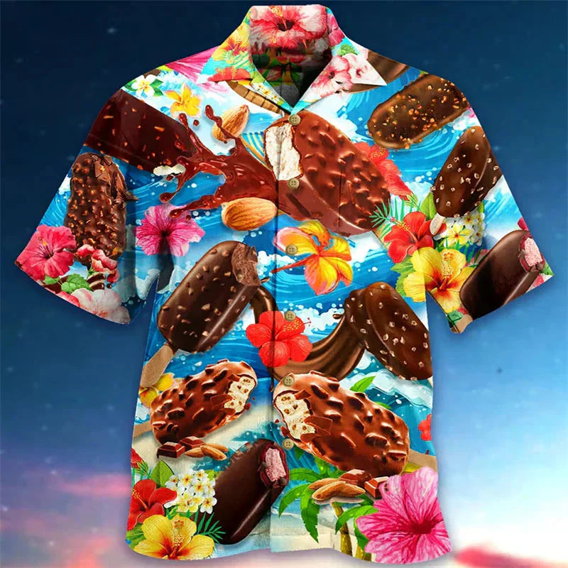 Camicia con stampa gelato - Polo a maniche corte da uomo