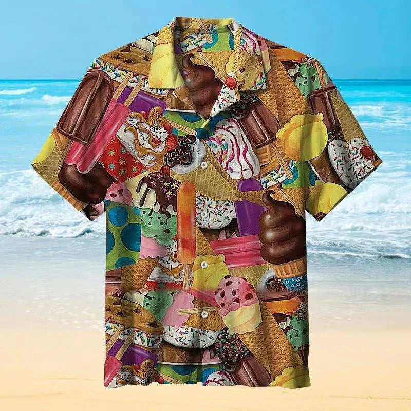 Camicia con stampa gelato - Polo a maniche corte da uomo