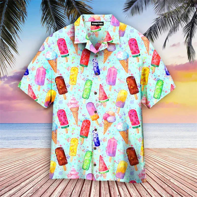 Camicia con stampa gelato - Polo a maniche corte da uomo