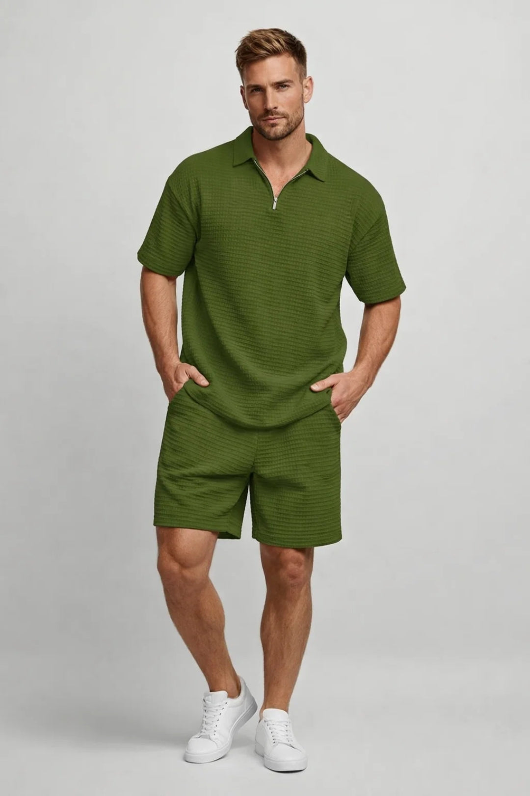Completo Uomo - Polo e Shorts Coordinati Texture Goffrata | Estate