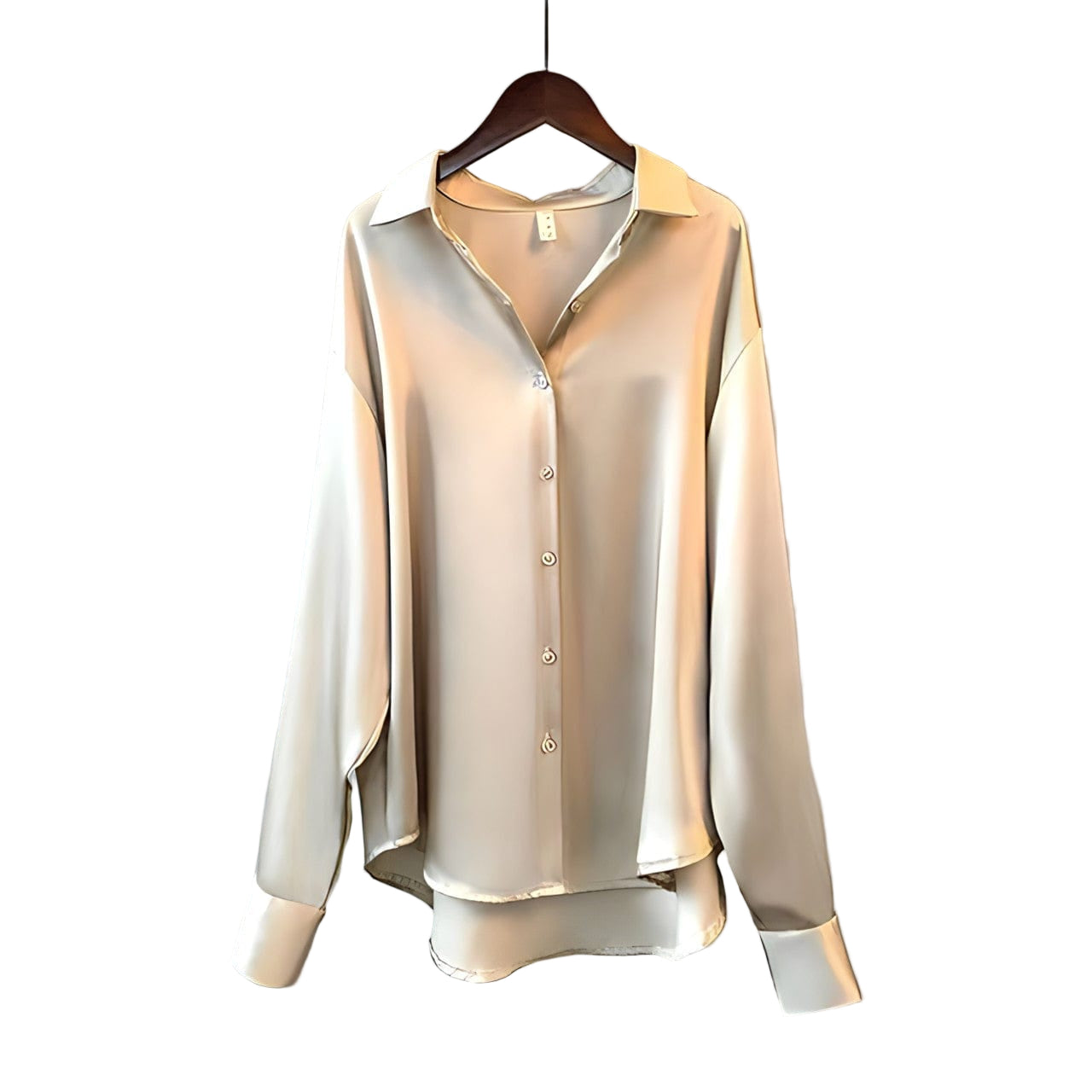 Damebluse i satin