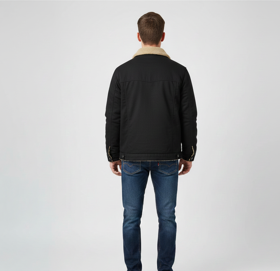 Valerios Fashion ανδρικό χειμερινό μπουφάν με επένδυση και γιακά teddy casual