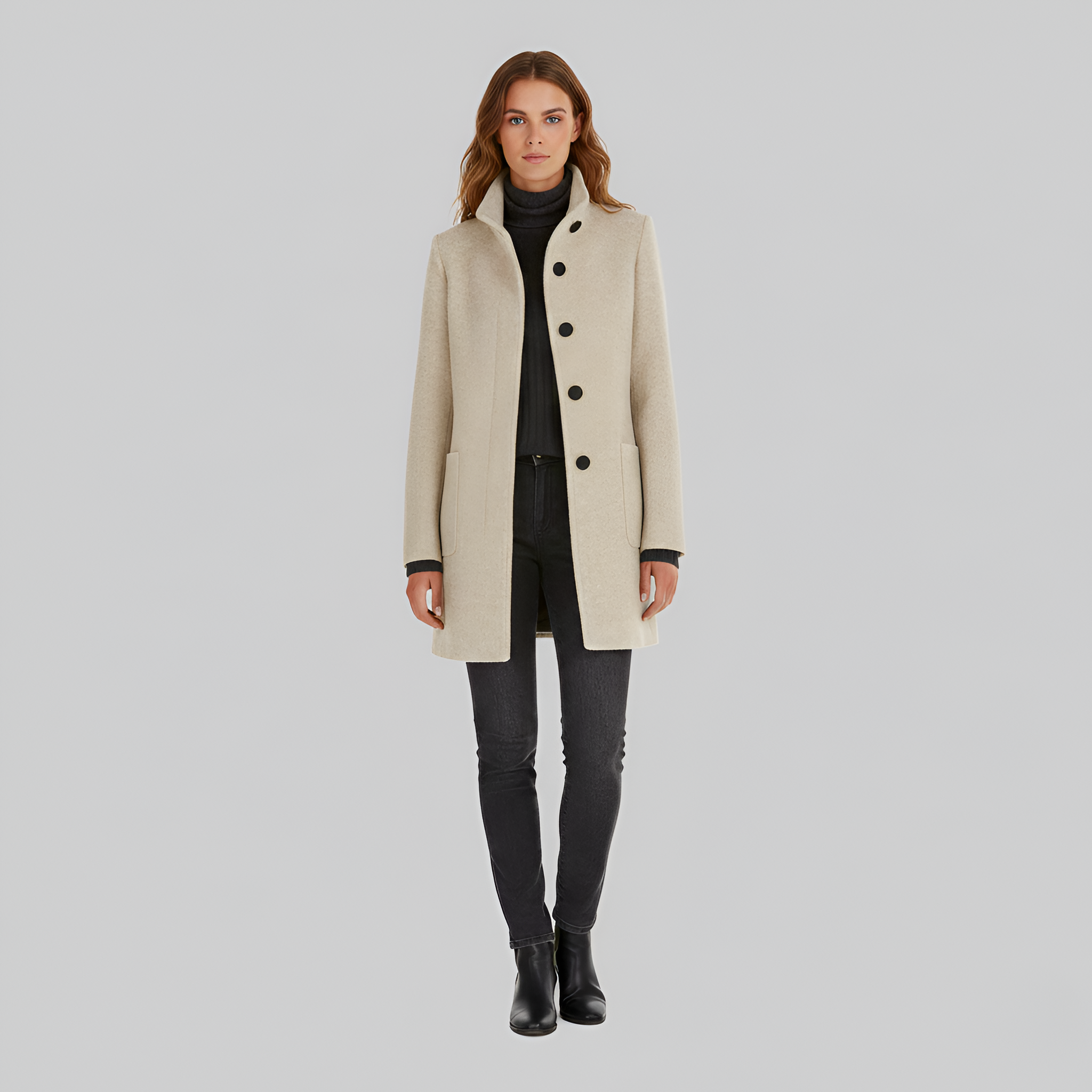 Cappotto donna in misto lana elegante