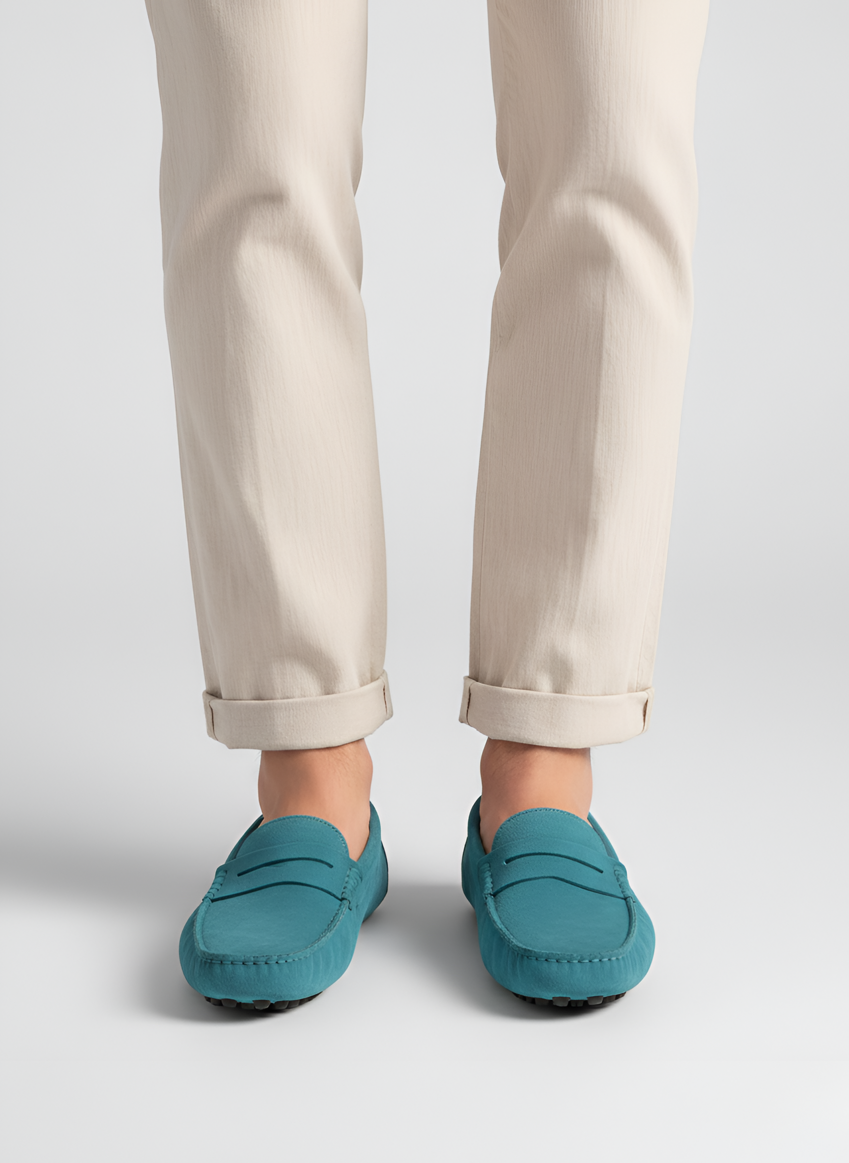 Men's Suede Leather Moccasins with Driver Sole and Comfort Fit
