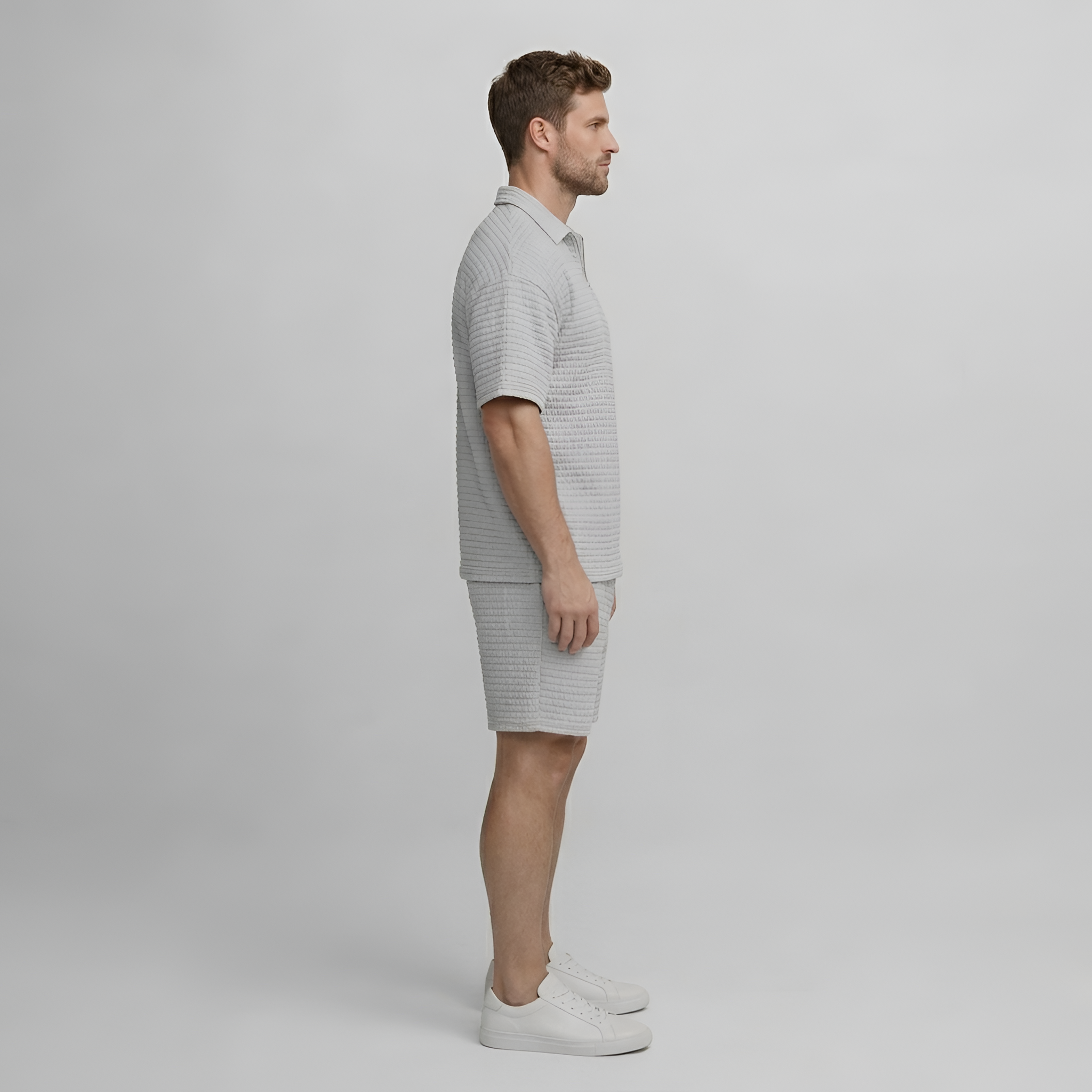 Completo uomo estivo con polo a maniche corte e bermuda coordinati