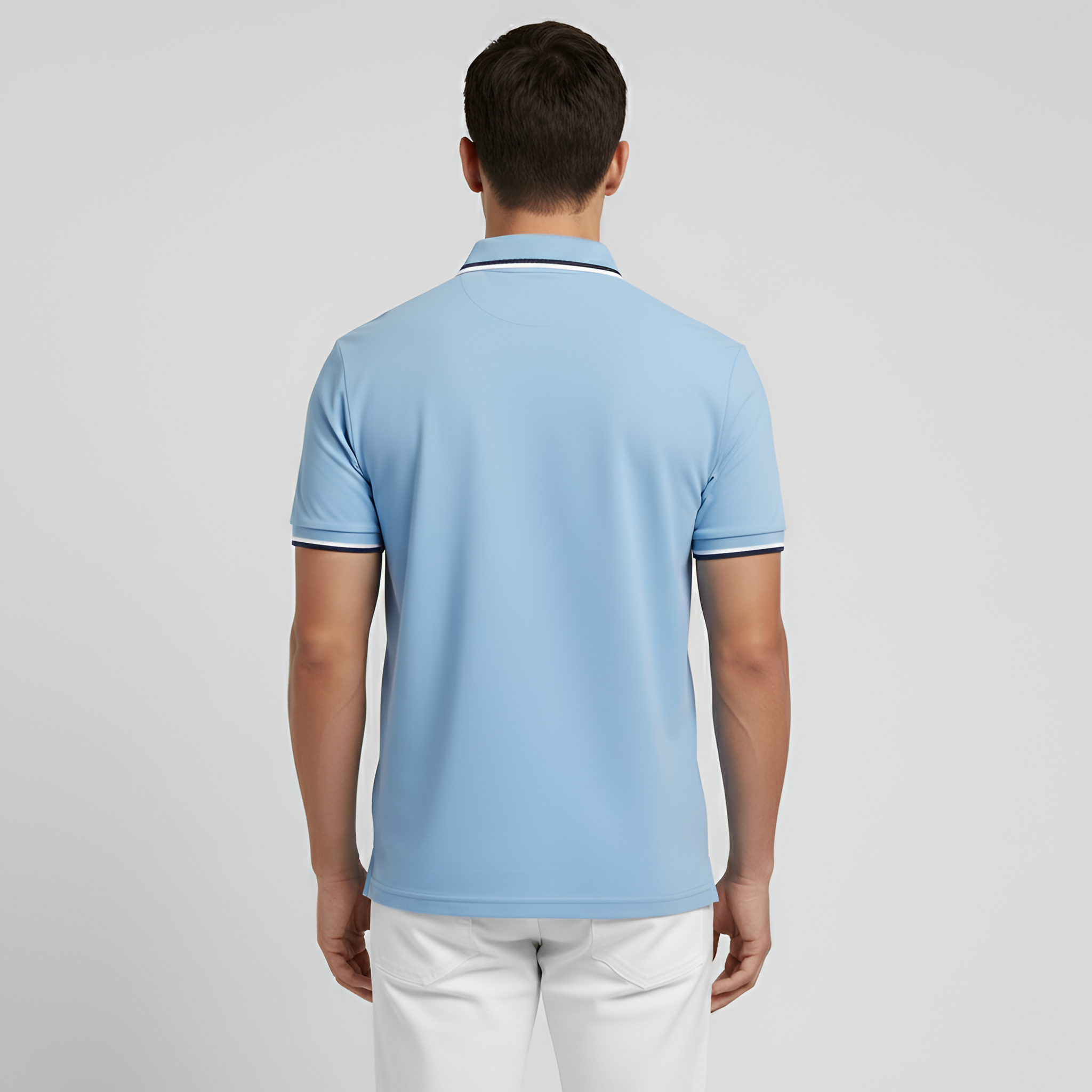 Polo Uomo in Cotone Manica Corta con Colletto e Taschino Slim Fit