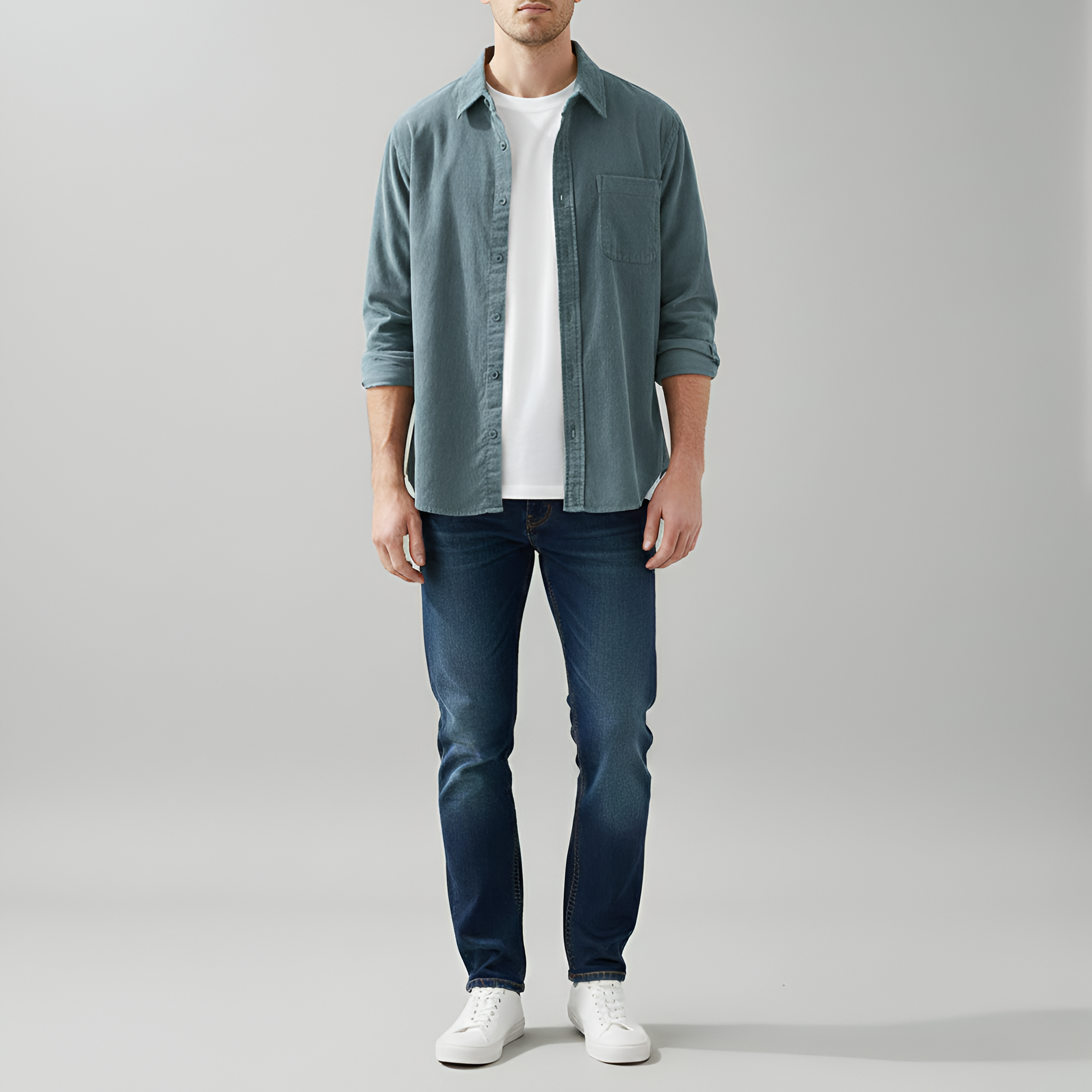 Valerios Fashion pánska košeľa z manšestru bavlna v ležérnom štýle