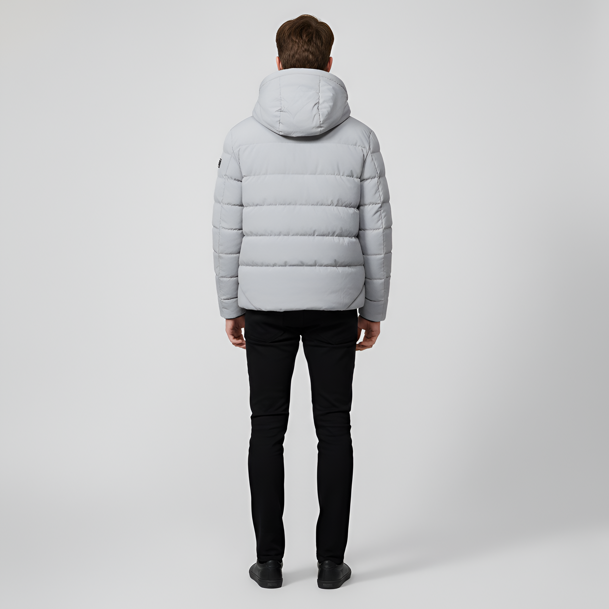 Ανδρικό Μπουφάν με Επένδυση και Κουκούλα, Συνθετικό Πούπουλο, Φερμουάρ, Χειμερινό