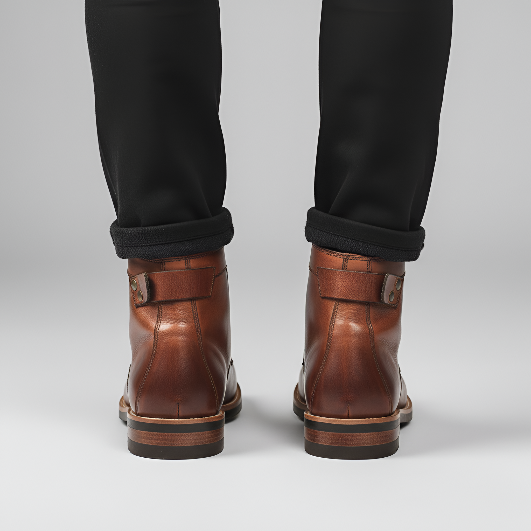 Valerios Fashion Stivaletti Uomo in Pelle Stringati Stile Elegante Casual