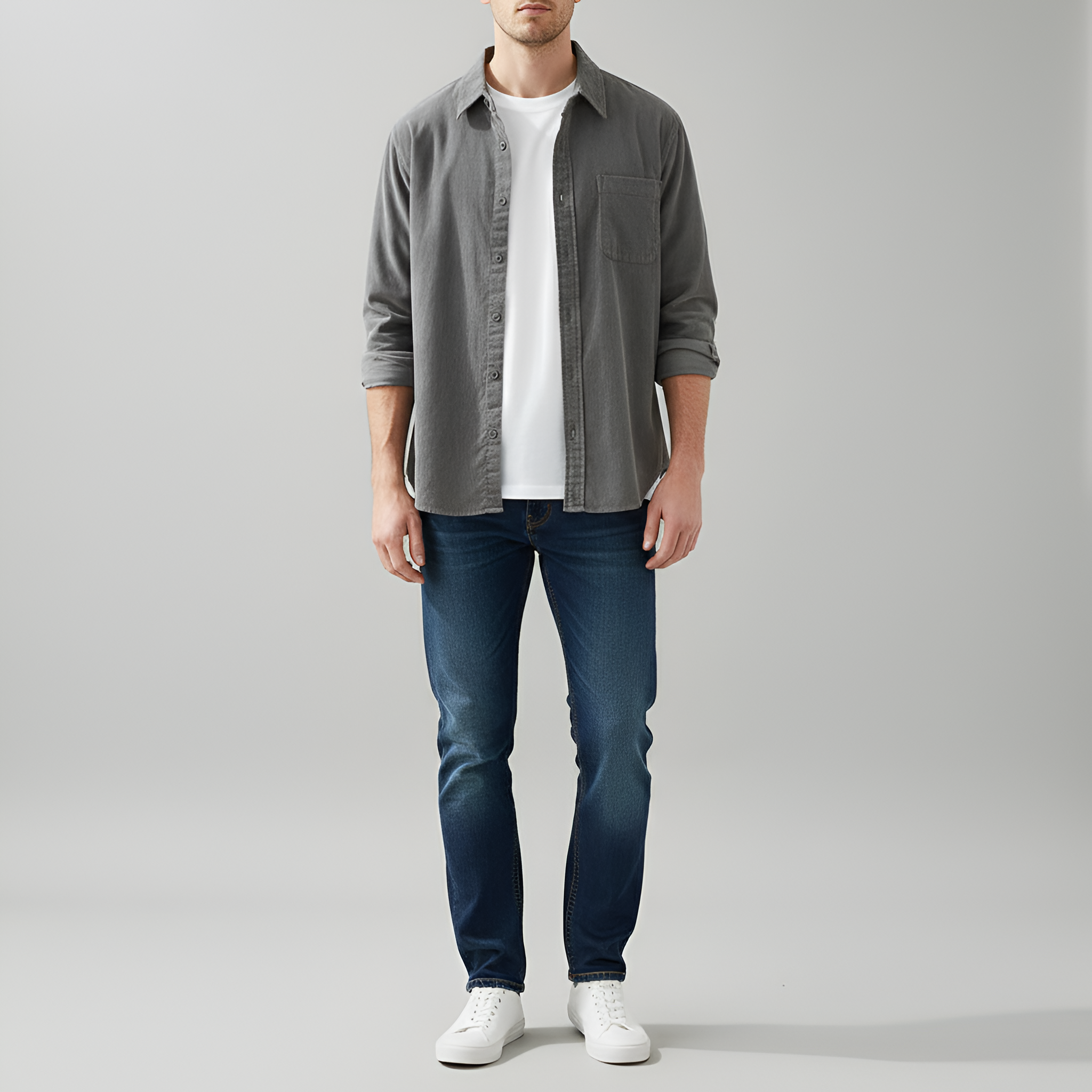 Valerios Fashion pánska košeľa z manšestru bavlna v ležérnom štýle