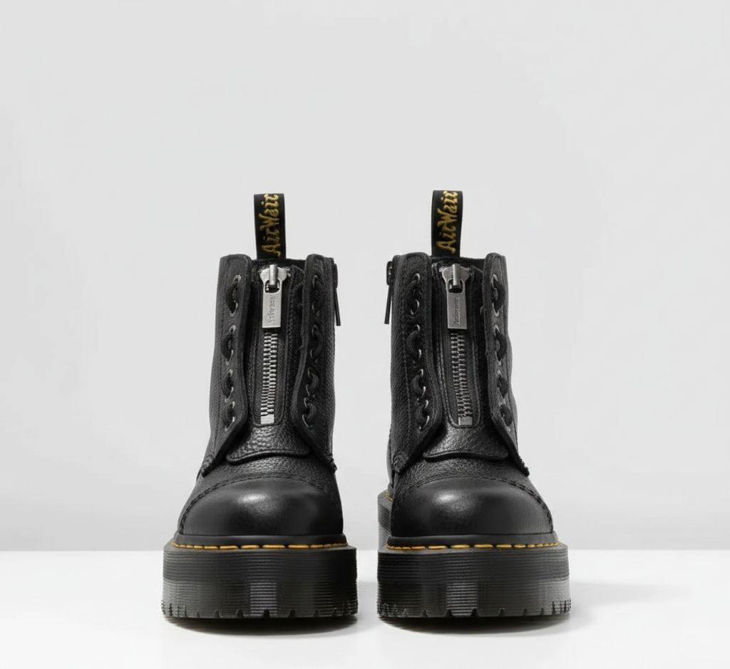 Valerios Fashion stivali unisex in pelle con cerniera