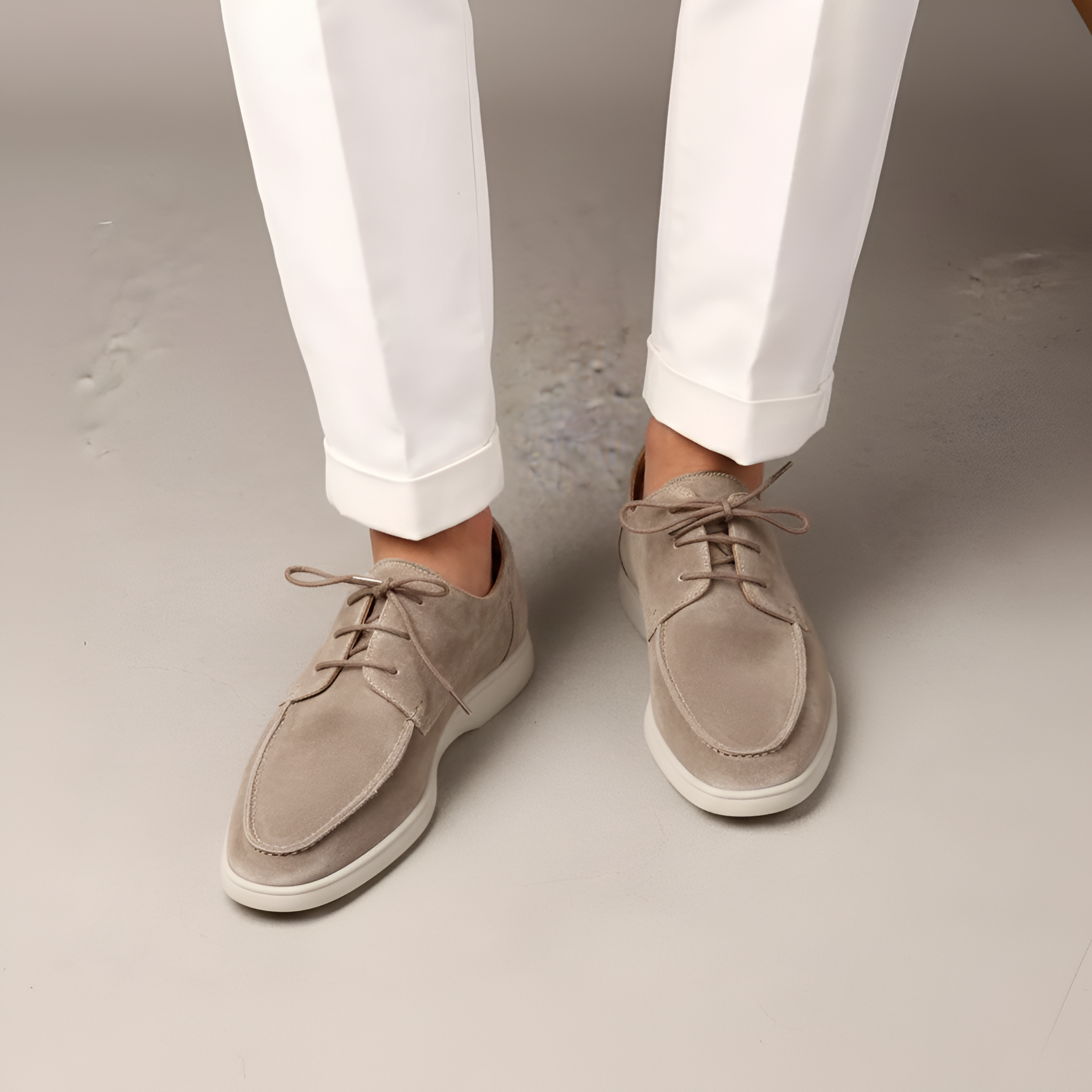 Scarpe stringate uomo in suede con suola comfort e design casual elegante