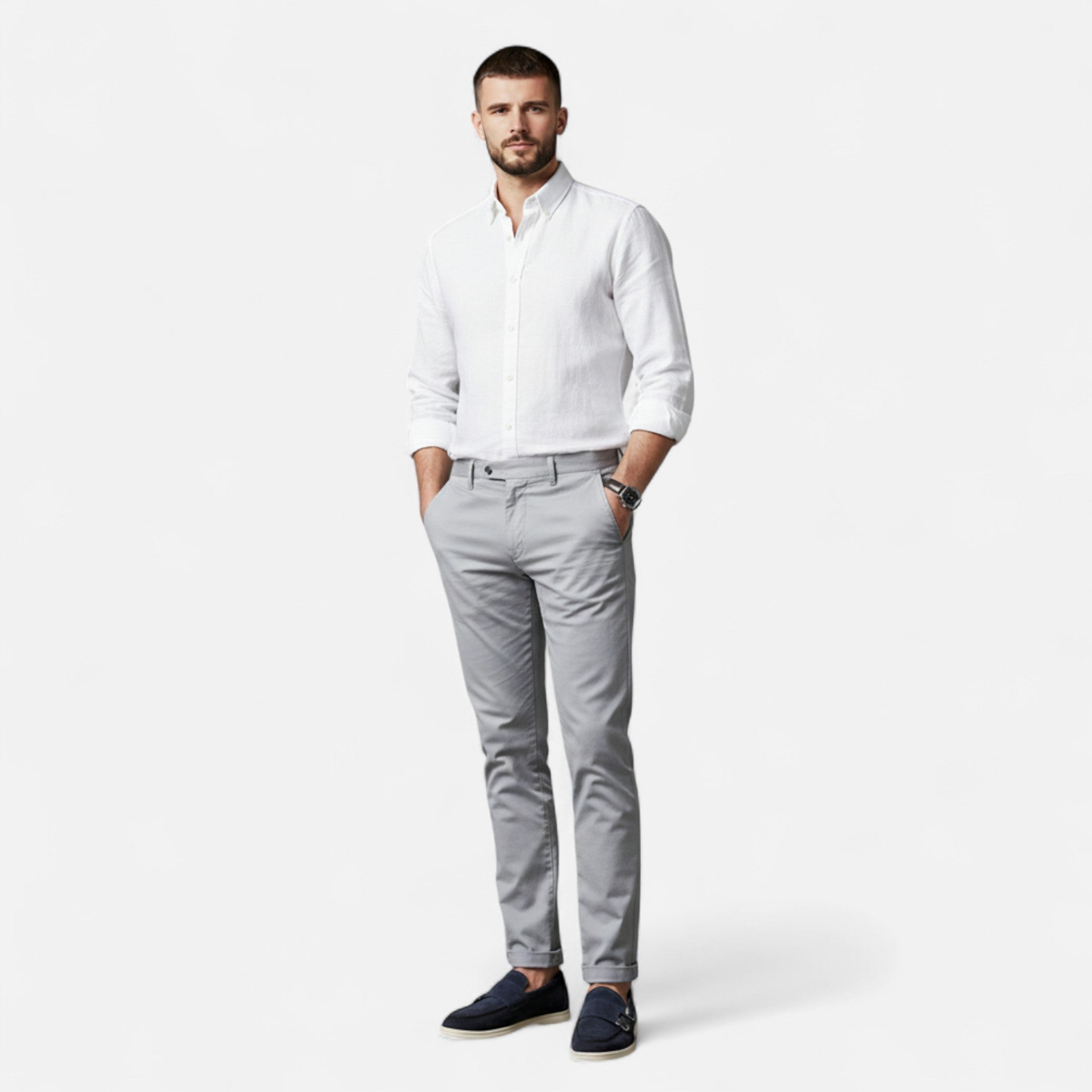 Mocasini Monk Strap din piele întoarsă pentru bărbați – Eleganță Slip-On