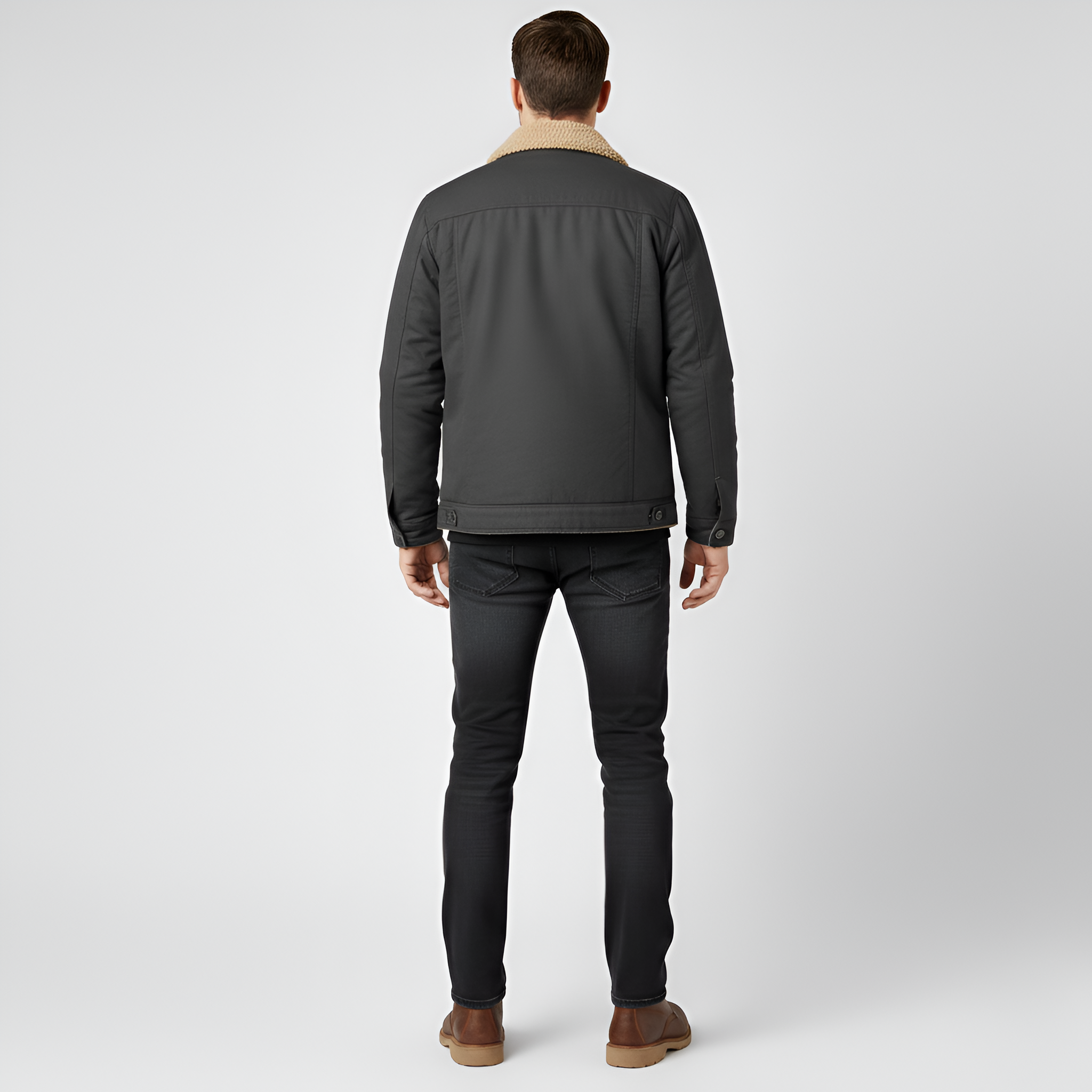 Valerios Fashion Men's Winter Jacket Lined with Plush Windproof Material