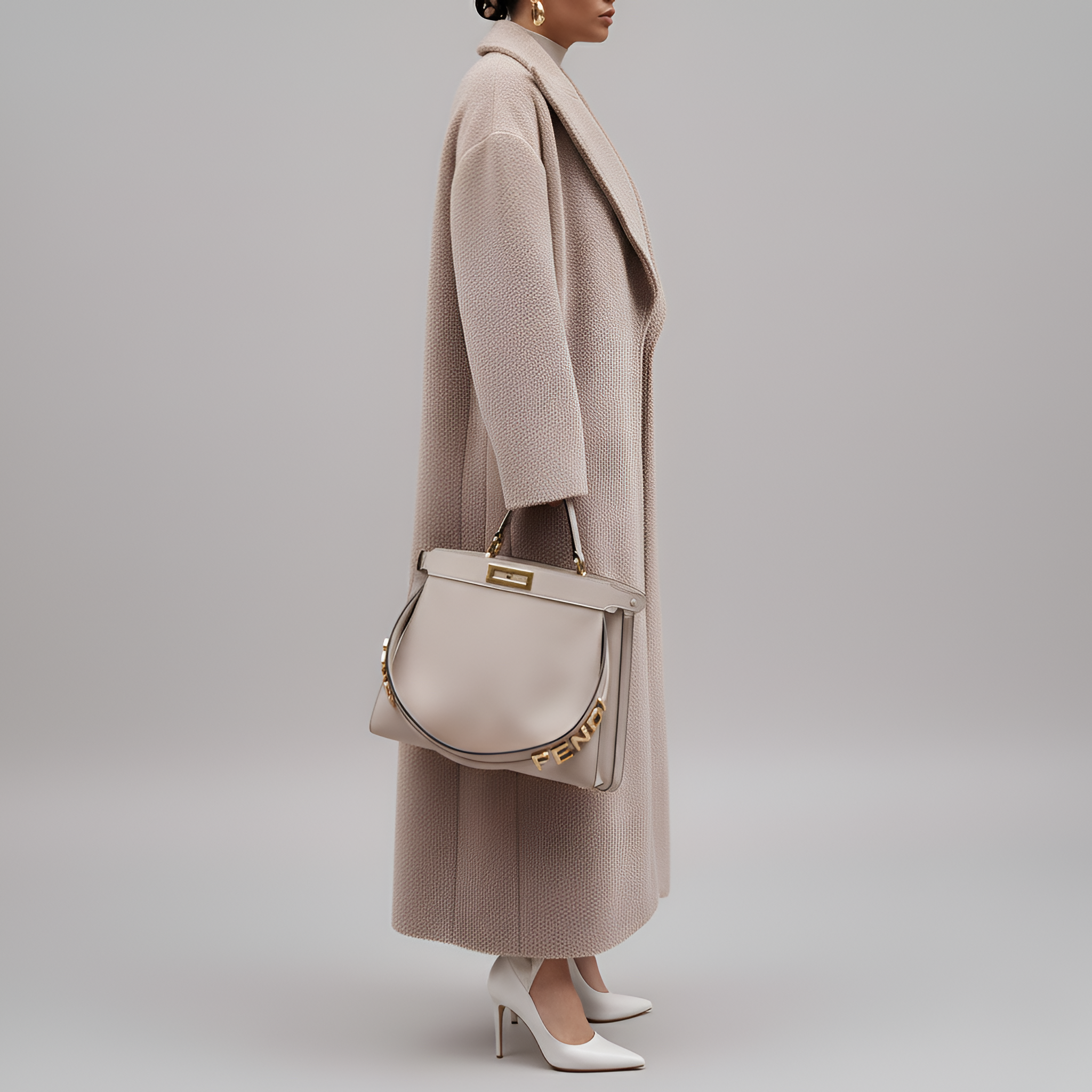 Valerios Fashion lang frakke til kvinder i elegant blandet uld