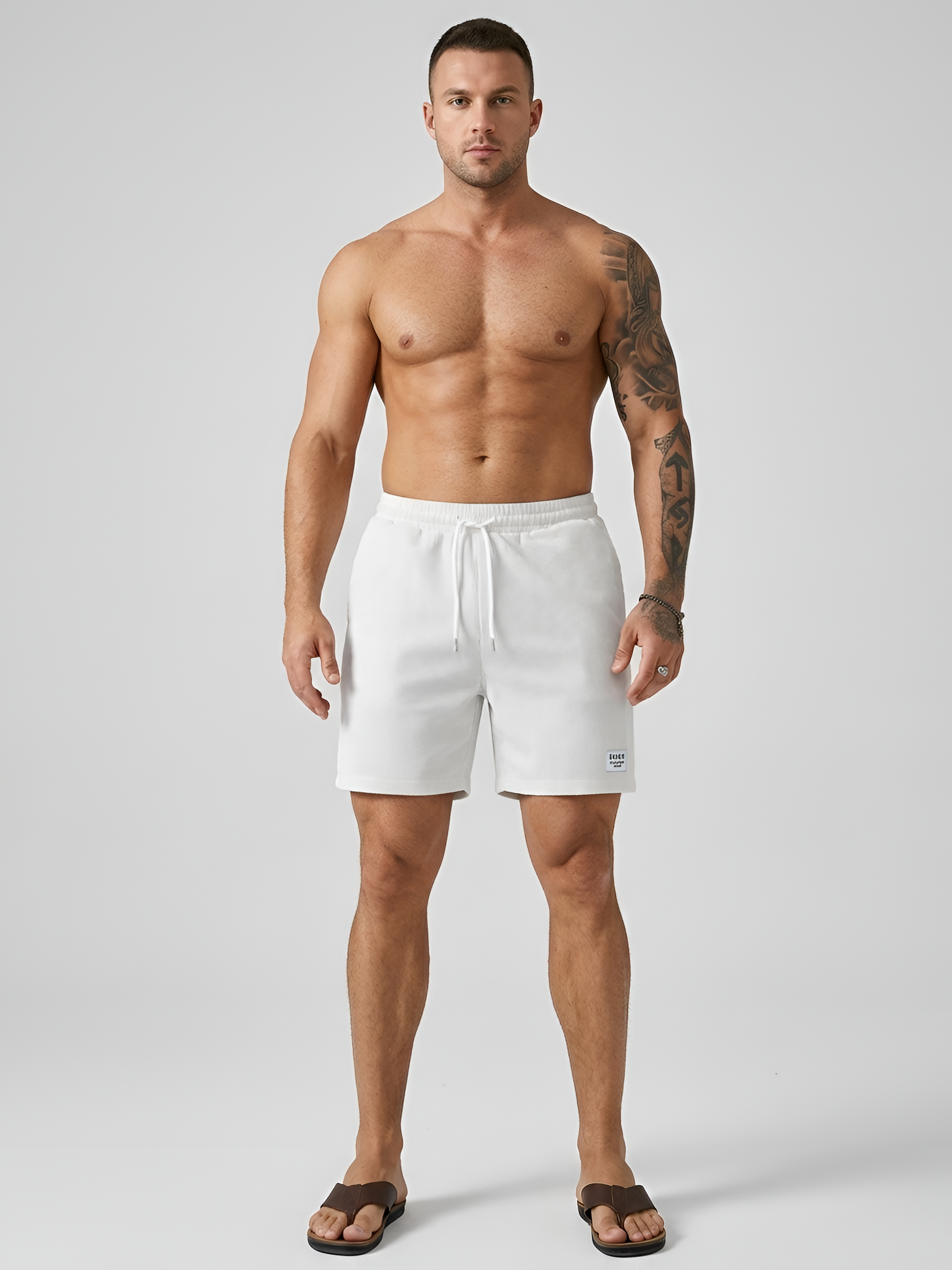 Pantaloncini sportivi uomo con coulisse elasticizzata e tasche casual palestra