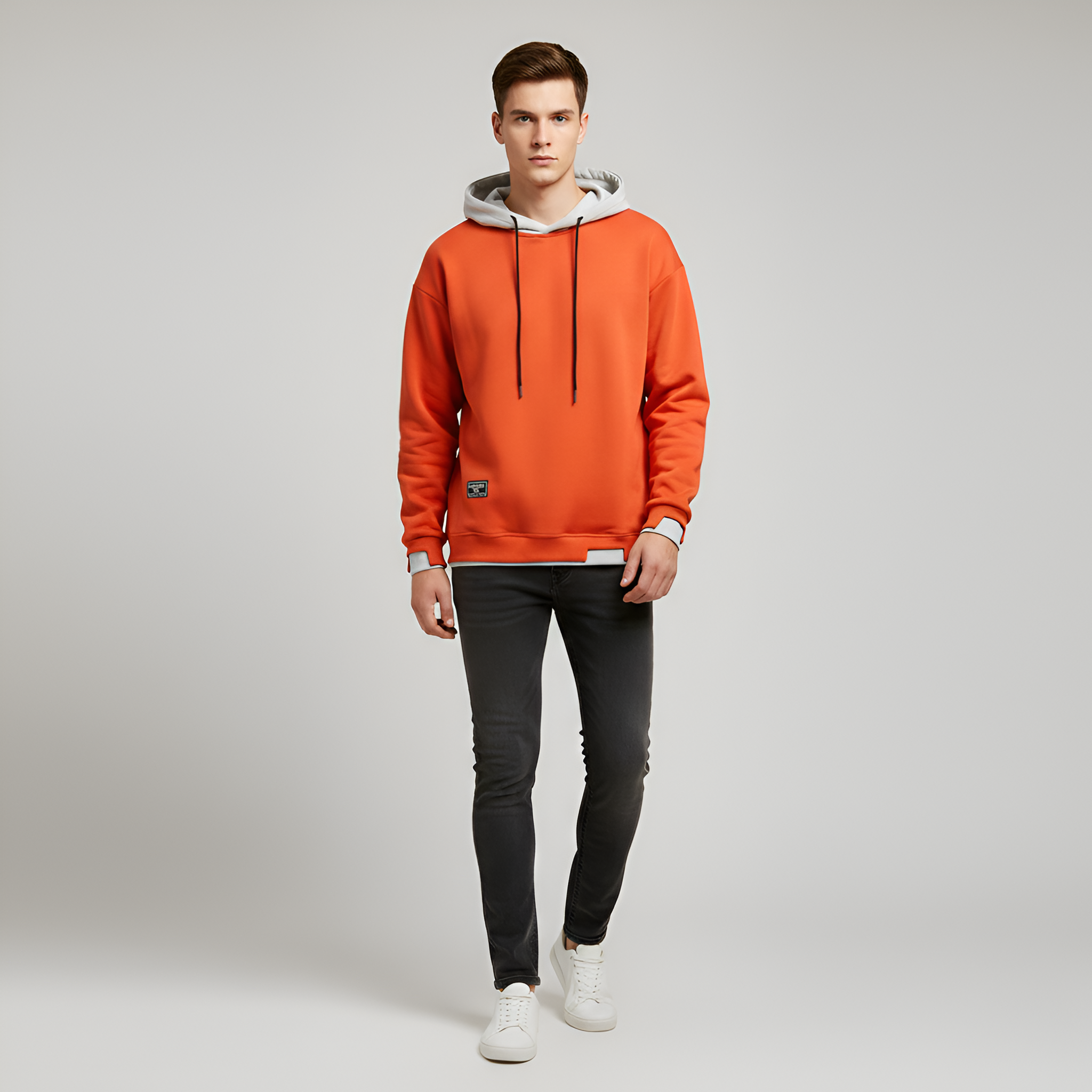 Valerios Fashion felpa con cappuccio uomo in cotone casual