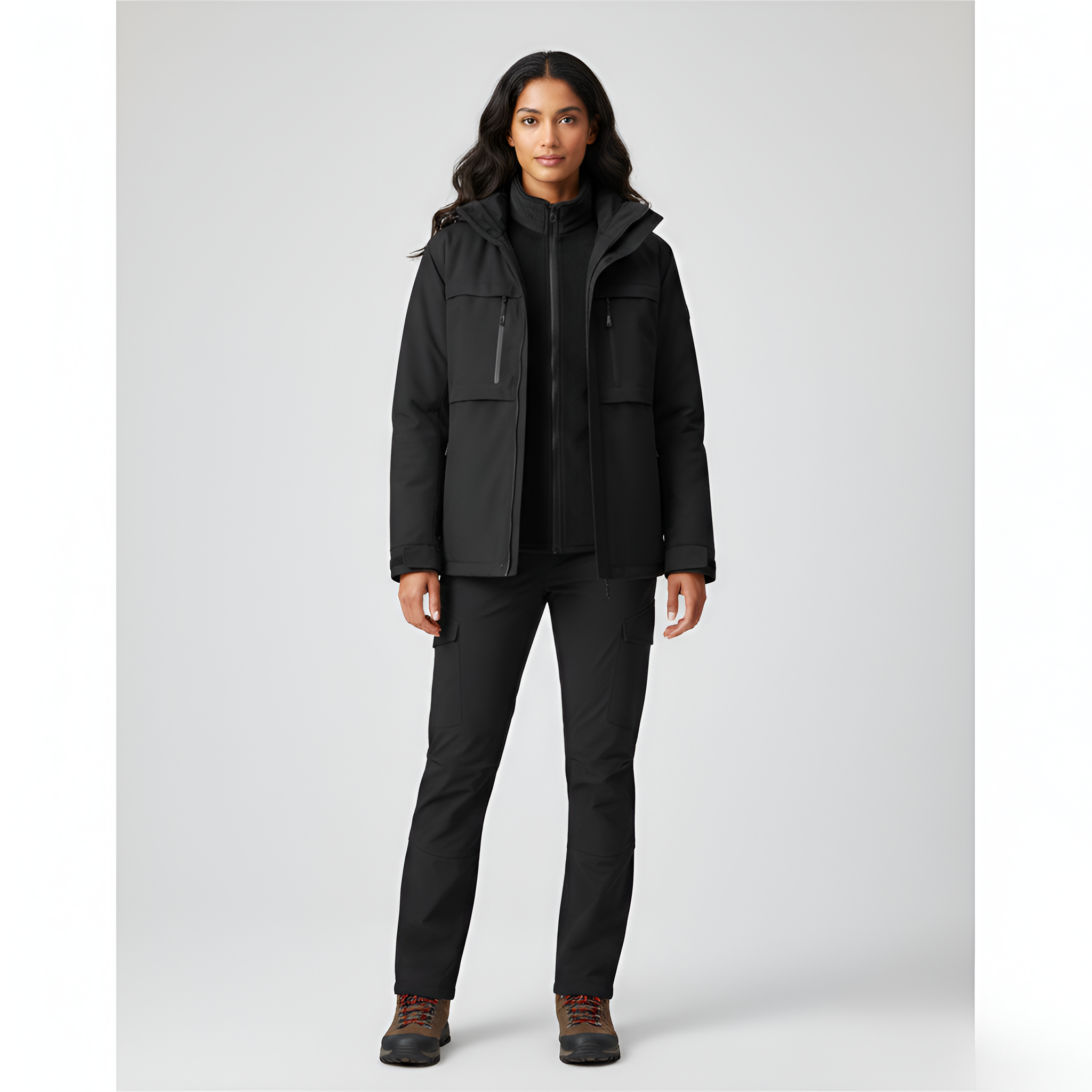 Giacca Uomo Outdoor con Cappuccio Impermeabile Antivento Zip per Trekking