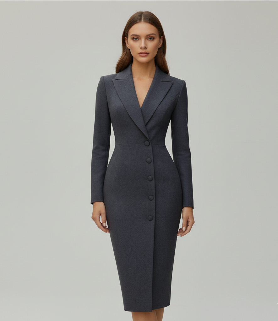 Valerios Fashion kjole blazer dame elegant slim fit