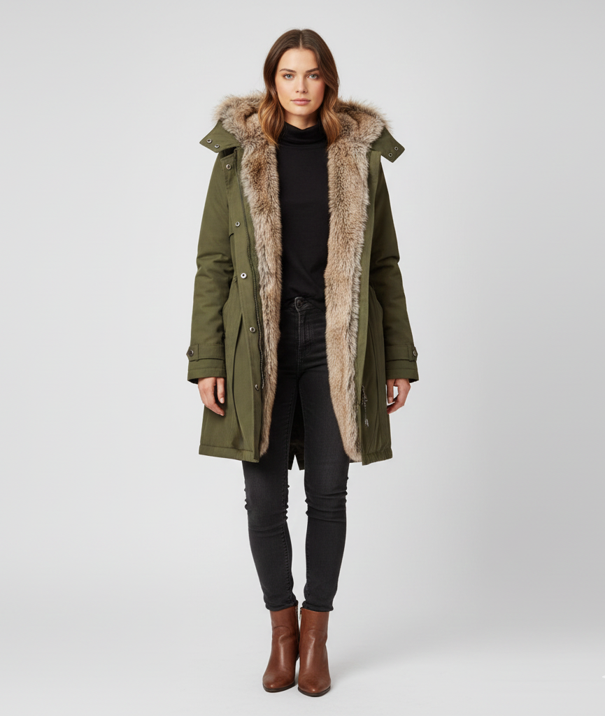 Parka de mujer Valerios Fashion con piel sintética