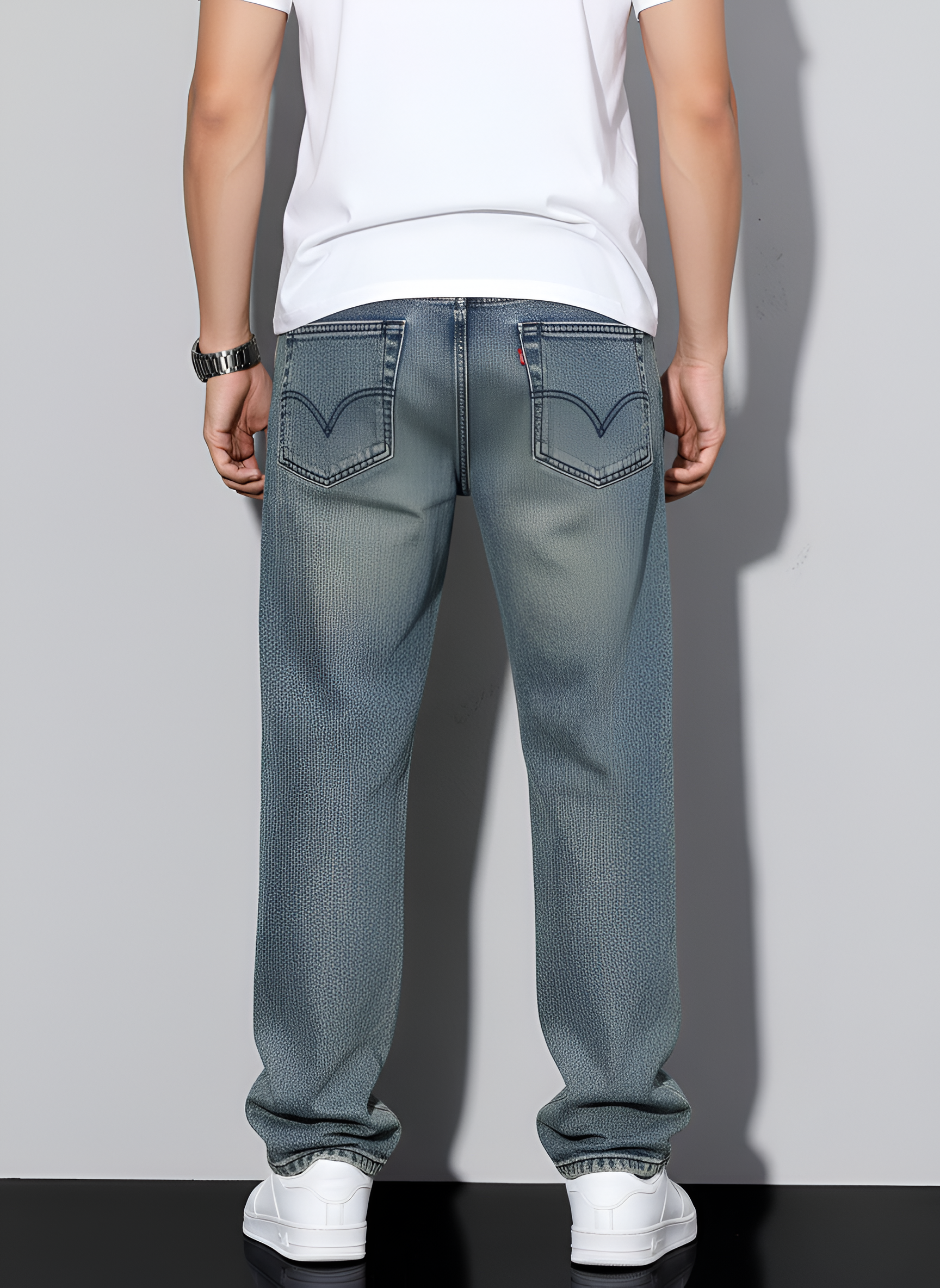 Valerios mode jeans til mænd casual i bomuldsdenim med almindelig pasform