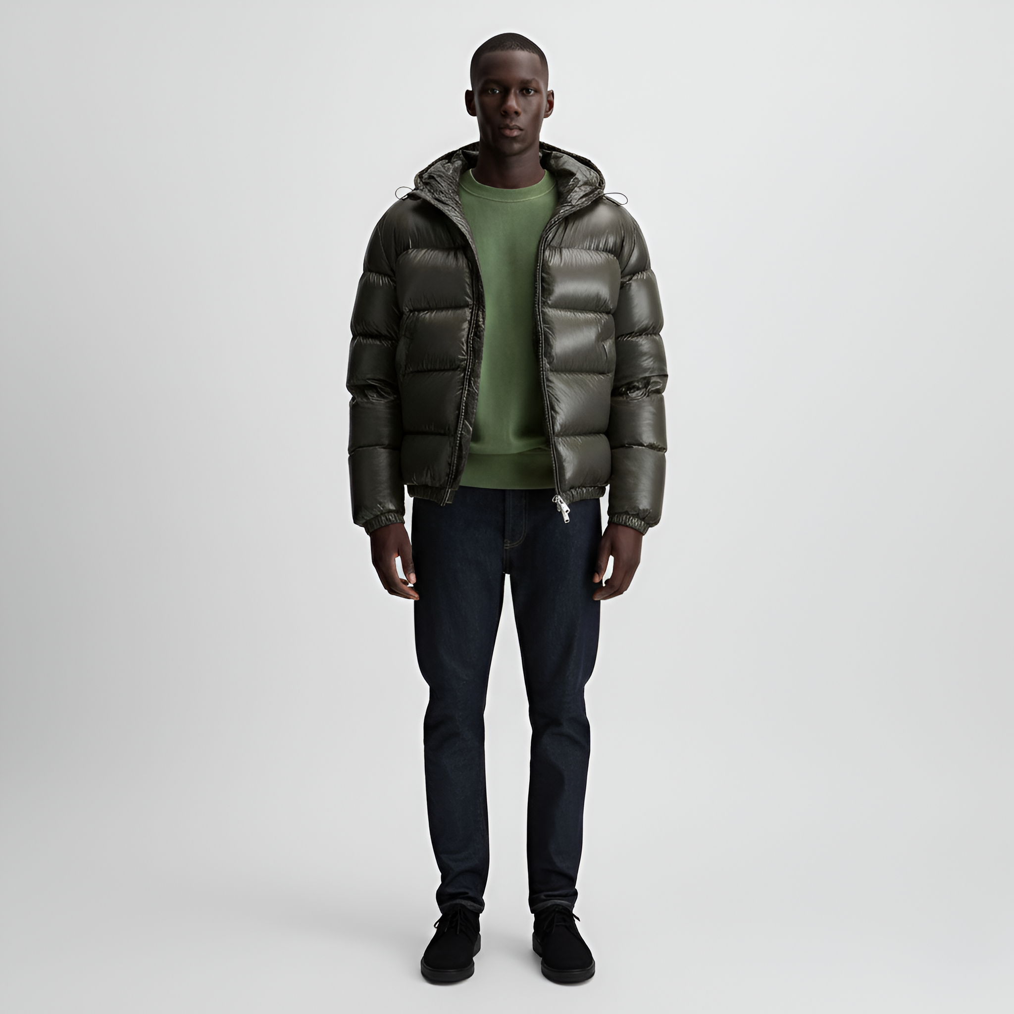 Valerios Fashion piumino uomo con cappuccio imbottito