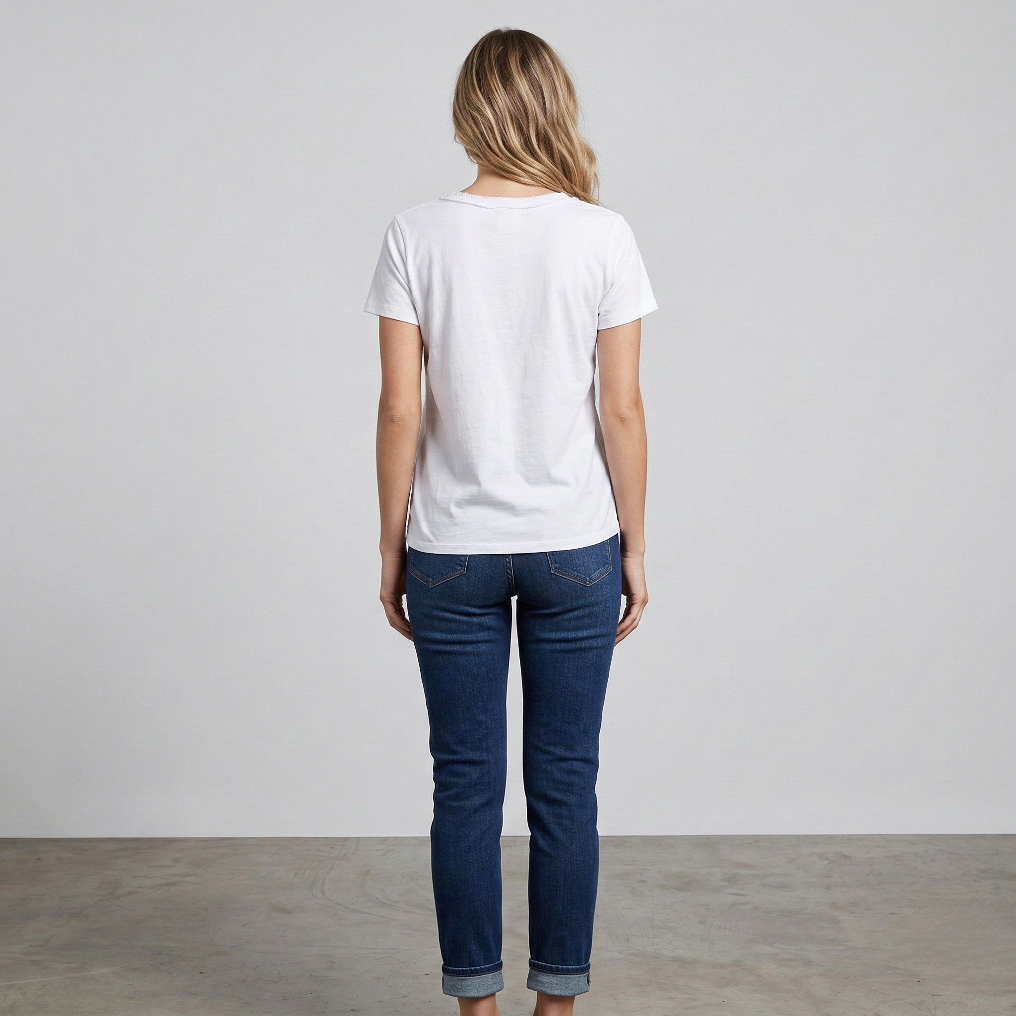 Maglietta donna in cotone scollo a V maniche corte t-shirt casual vestibilità regolare