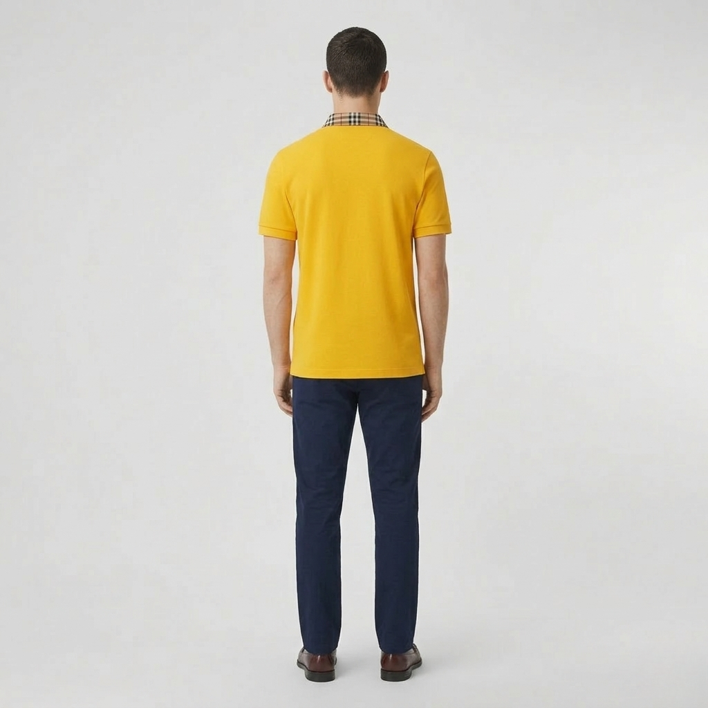 Pánské bavlněné polo tričko s krátkým rukávem, klasickým límečkem a knoflíky, sportovní casual