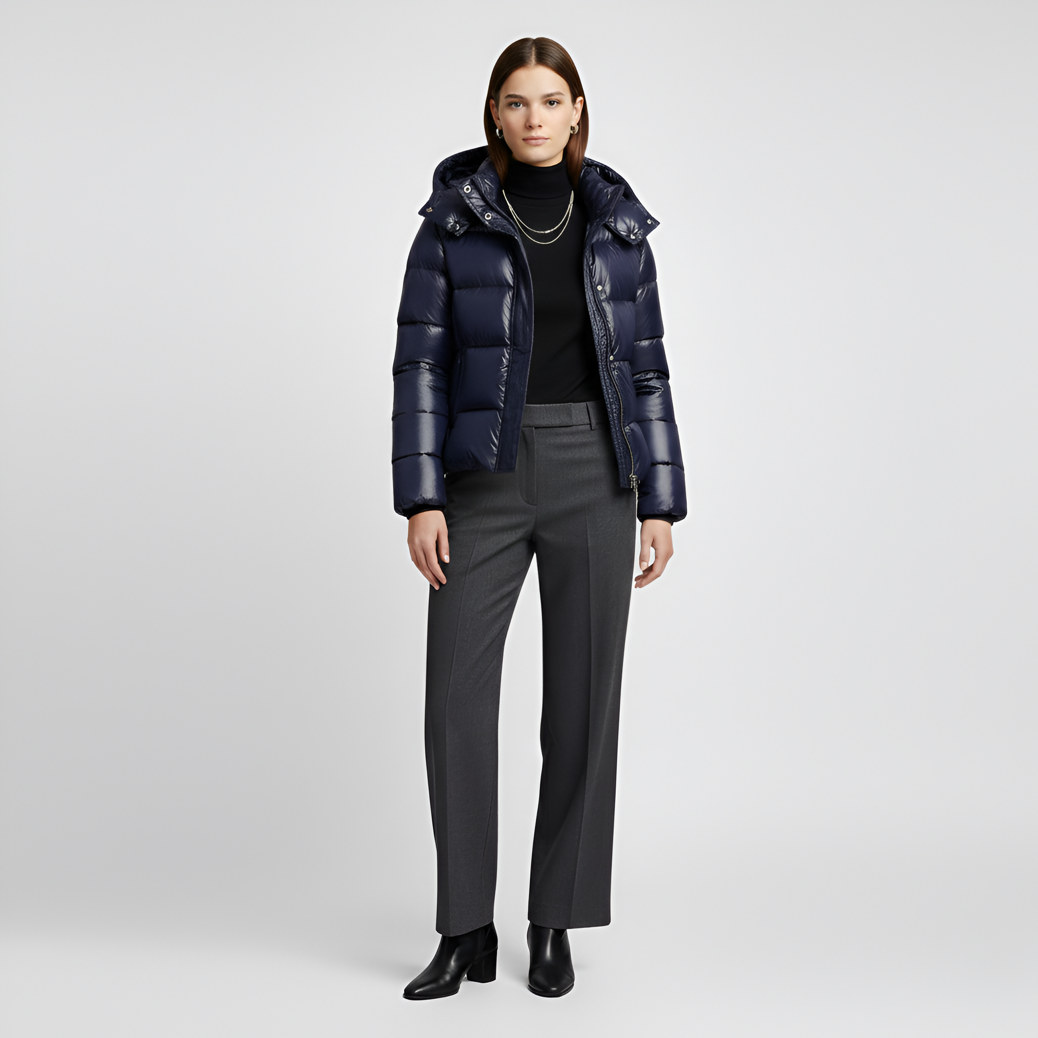 Valerios Fashion doudoune femme avec capuche rembourrée hiver