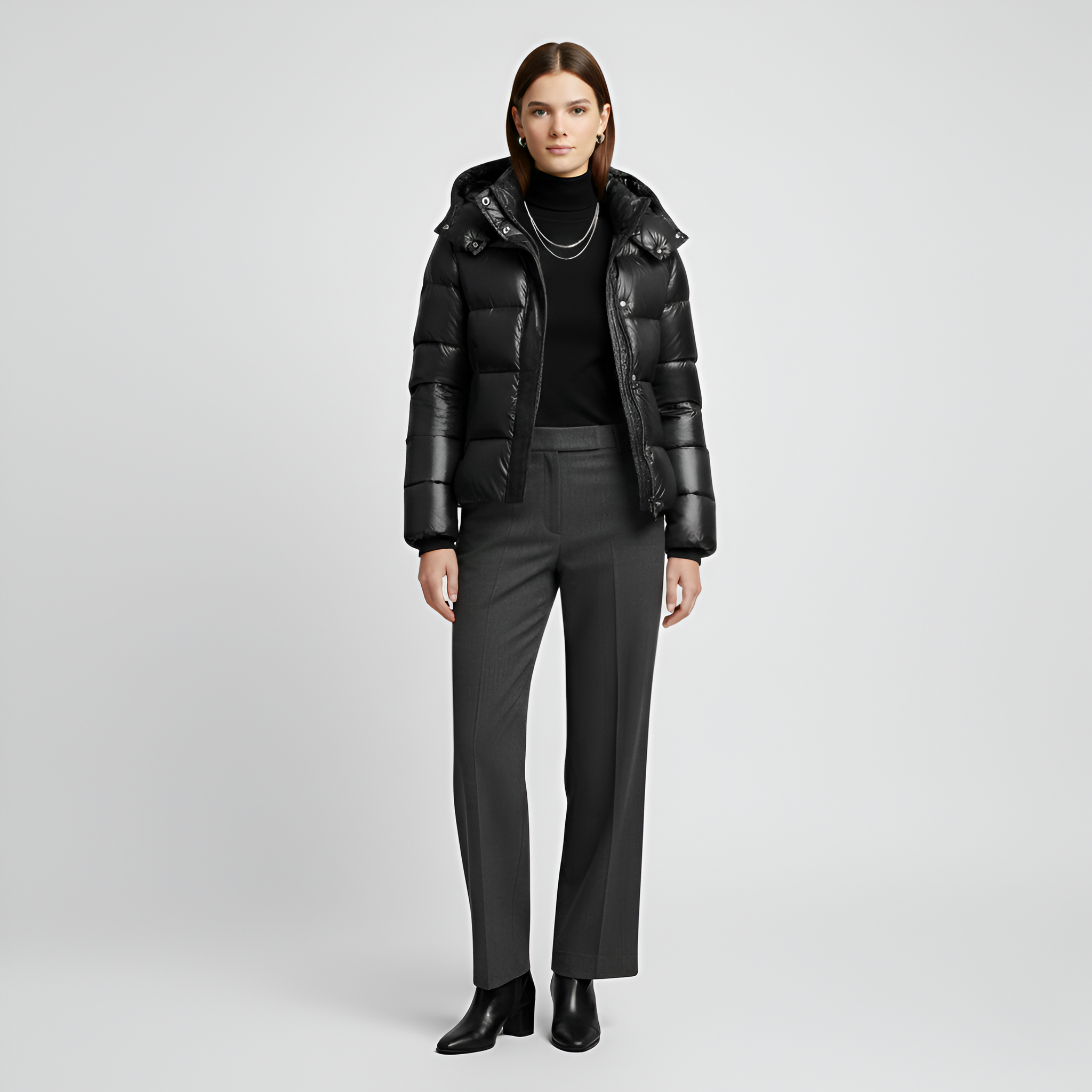Valerios Fashion doudoune femme avec capuche rembourrée hiver