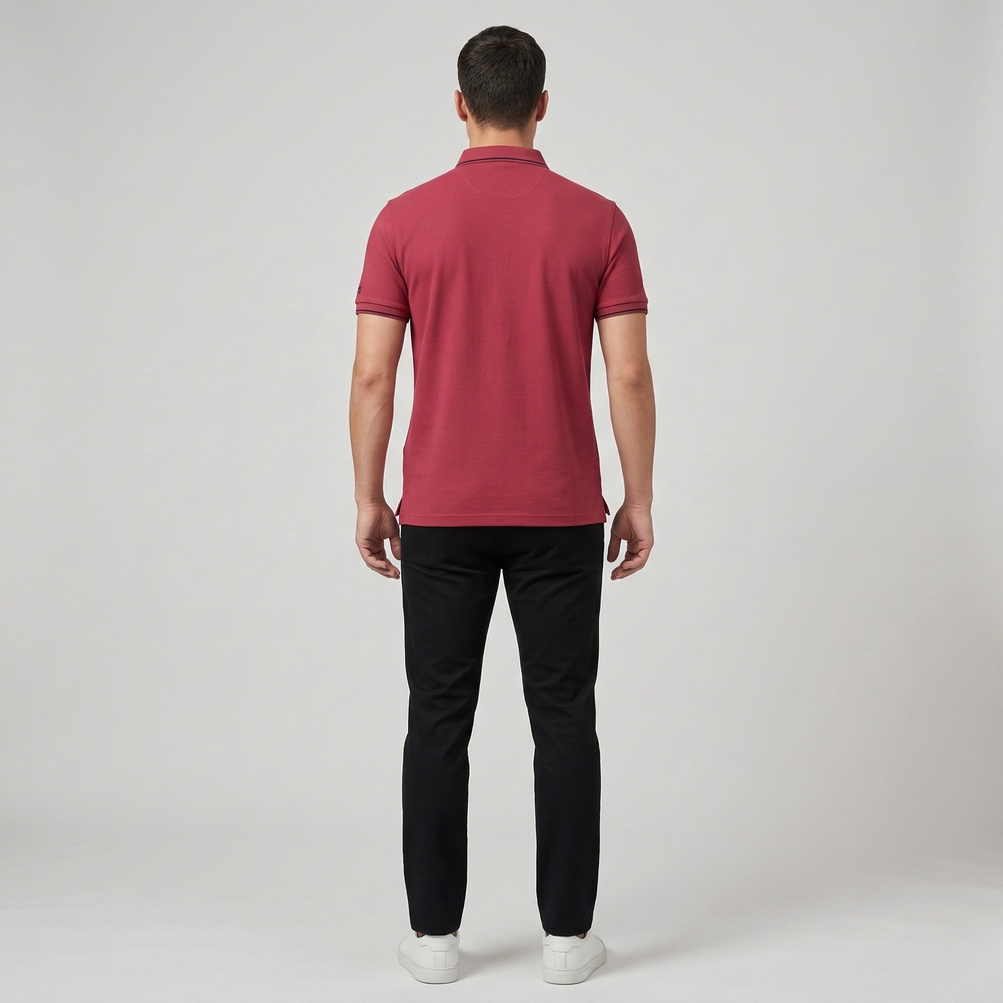 Pánské bavlněné polo tričko s krátkým rukávem, límečkem a knoflíky, casual polo tričko