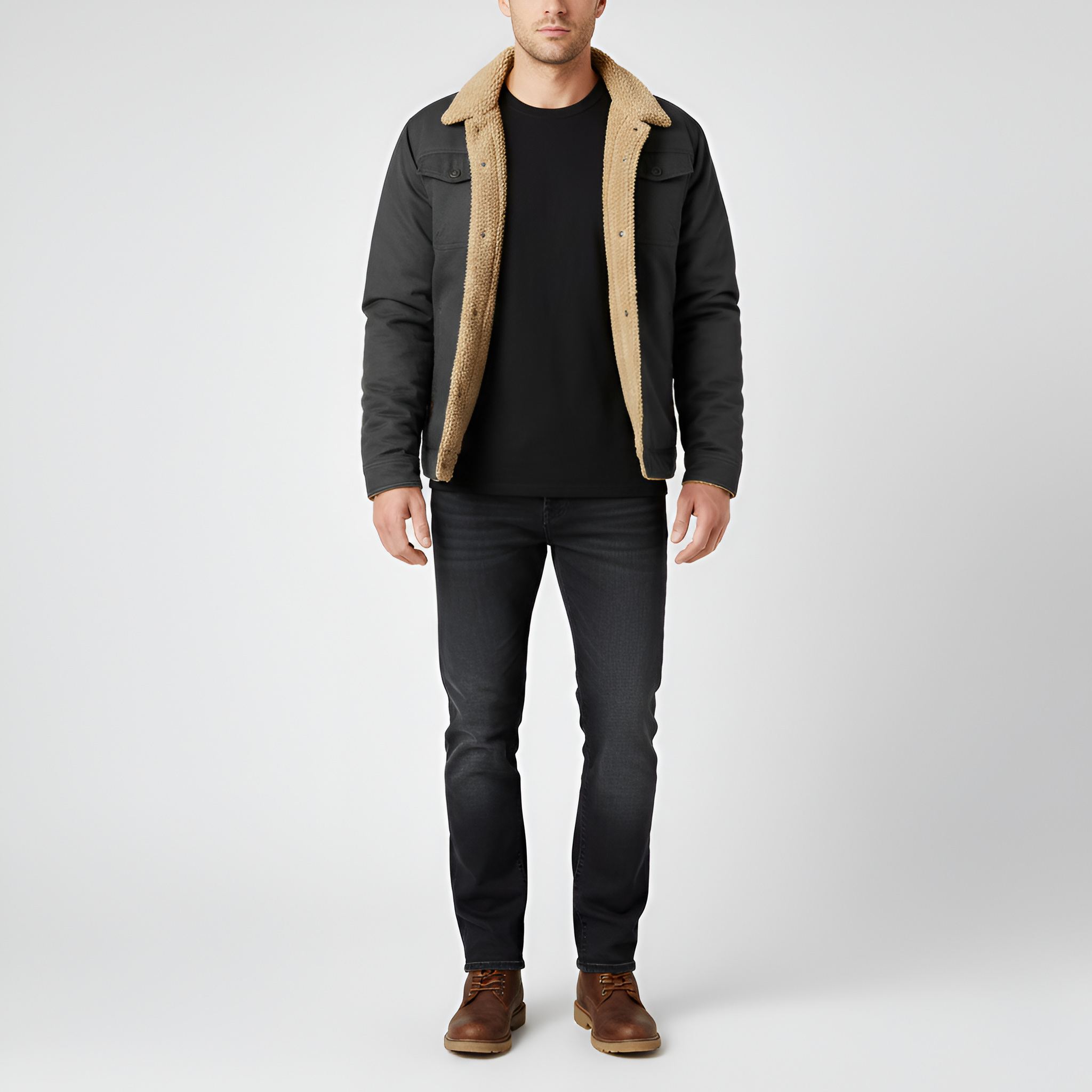 Valerios Fashion giacca invernale uomo foderata peluche antivento