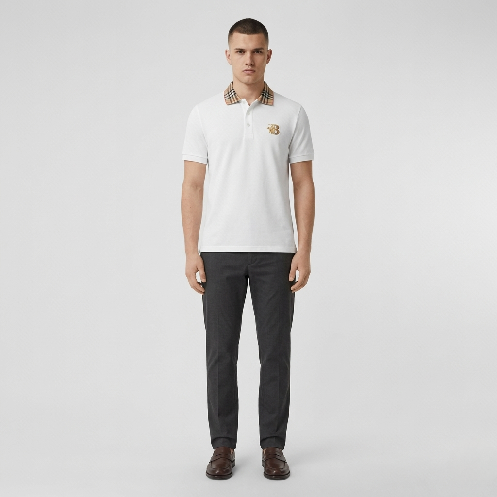 Polo Uomo in Cotone Manica Corta con Colletto Classico e Bottoni Casual Sportiva