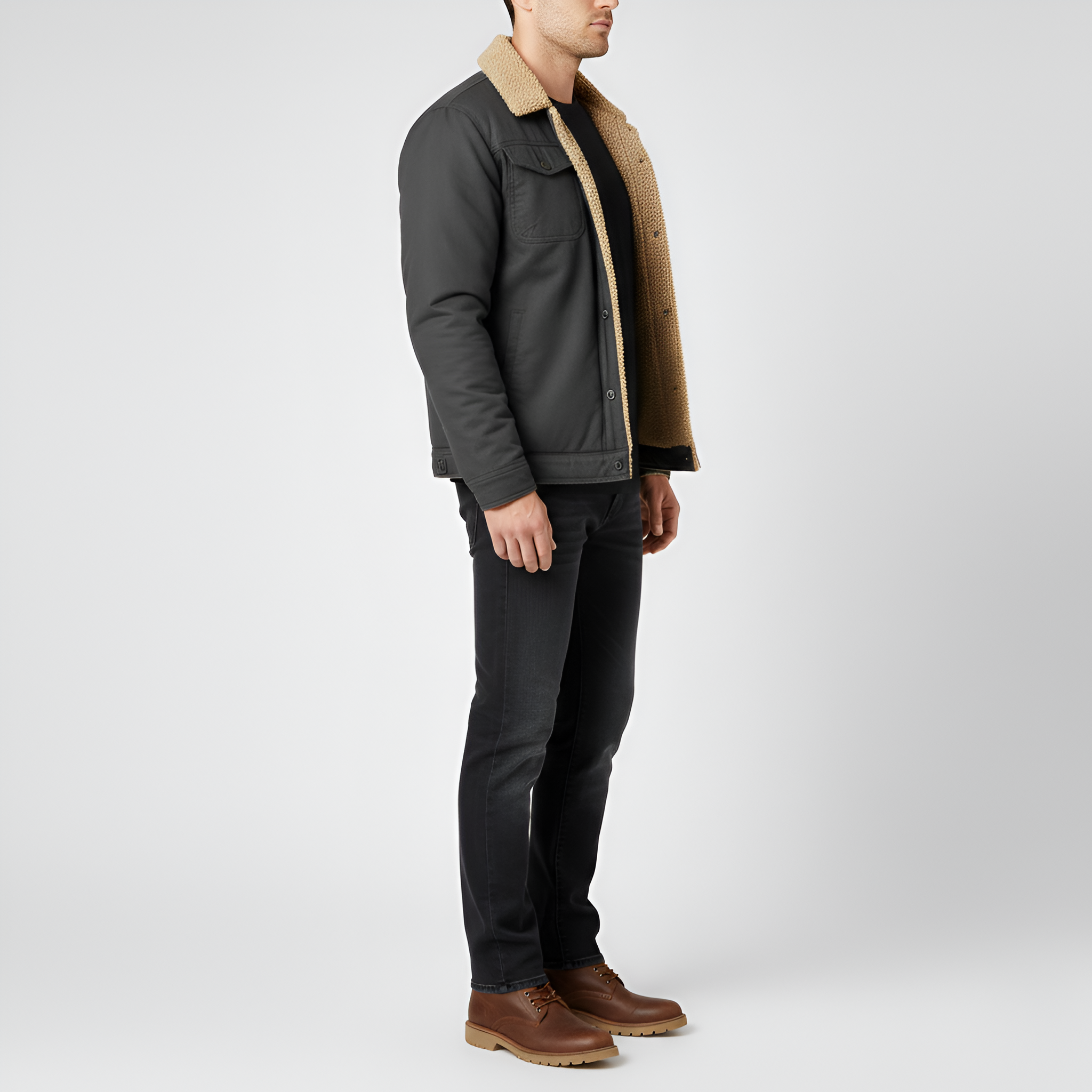 Valerios Fashion giacca invernale uomo foderata peluche antivento