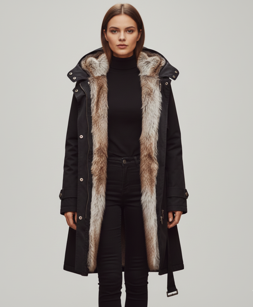 Parka de mujer Valerios Fashion con piel sintética