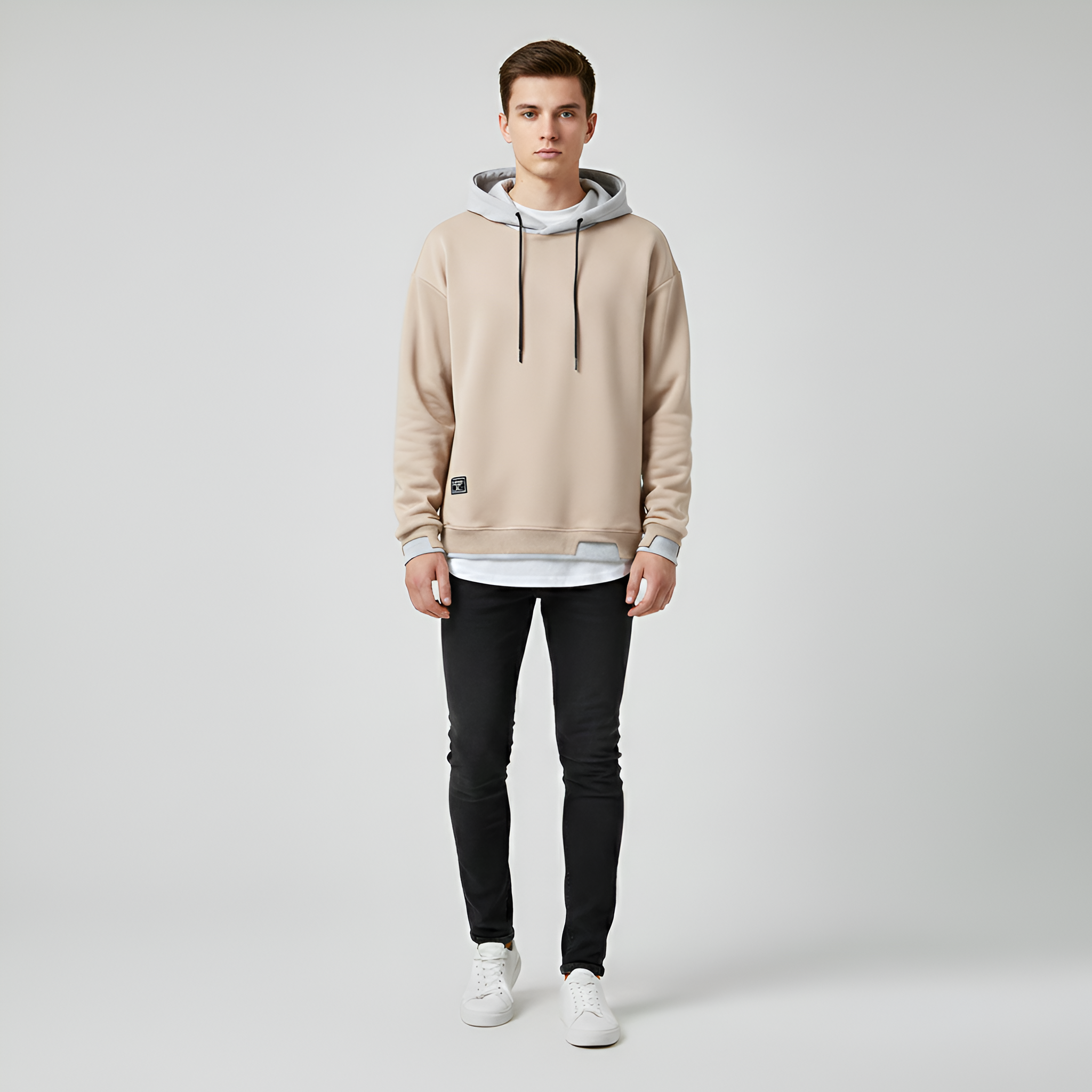 Valerios Fashion herre hættetrøje i bomuld, afslappet