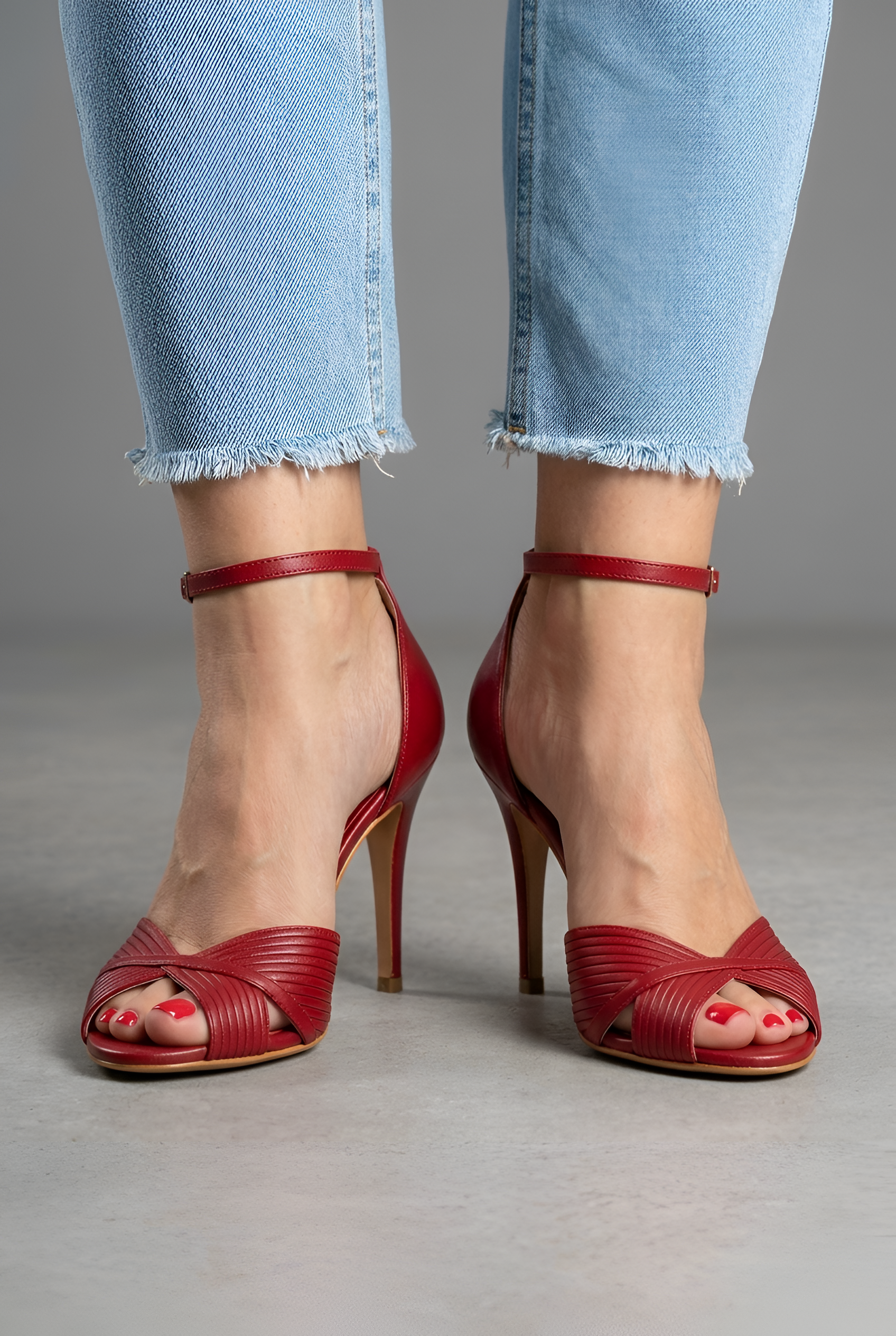 Sandali Donna con Tacco Alto e Cinturino alla Caviglia Design Incrociato