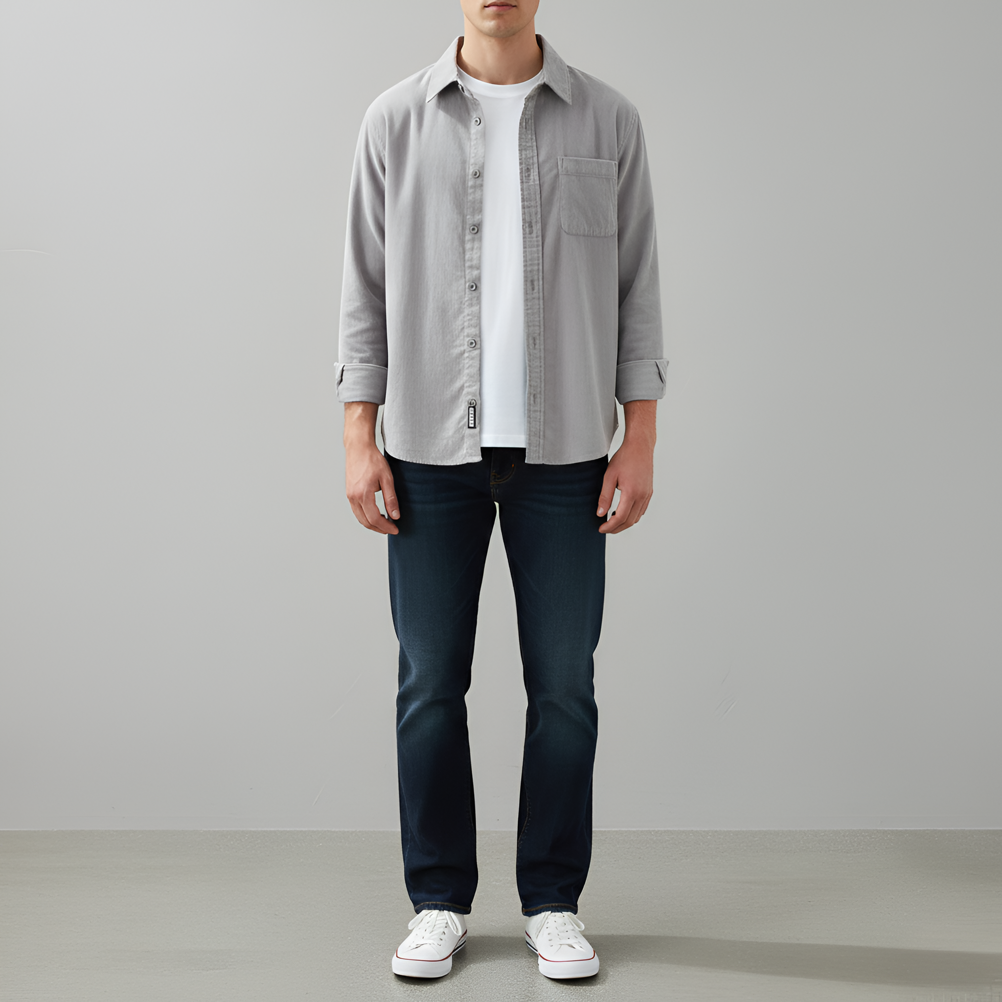 Valerios Fashion pánska košeľa z manšestru bavlna v ležérnom štýle