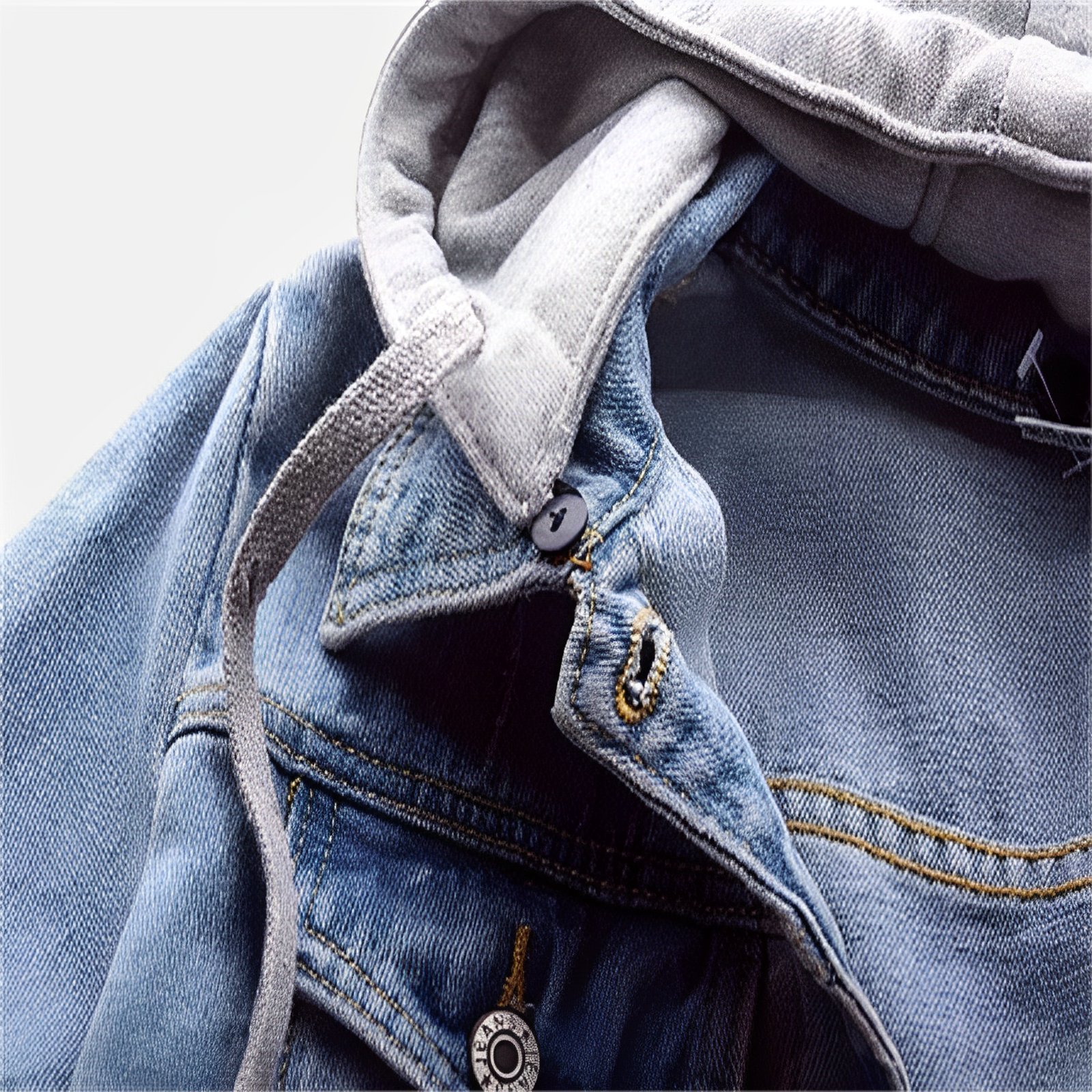 Adah - Long Sleeve Denim Jacket with Removable Hood