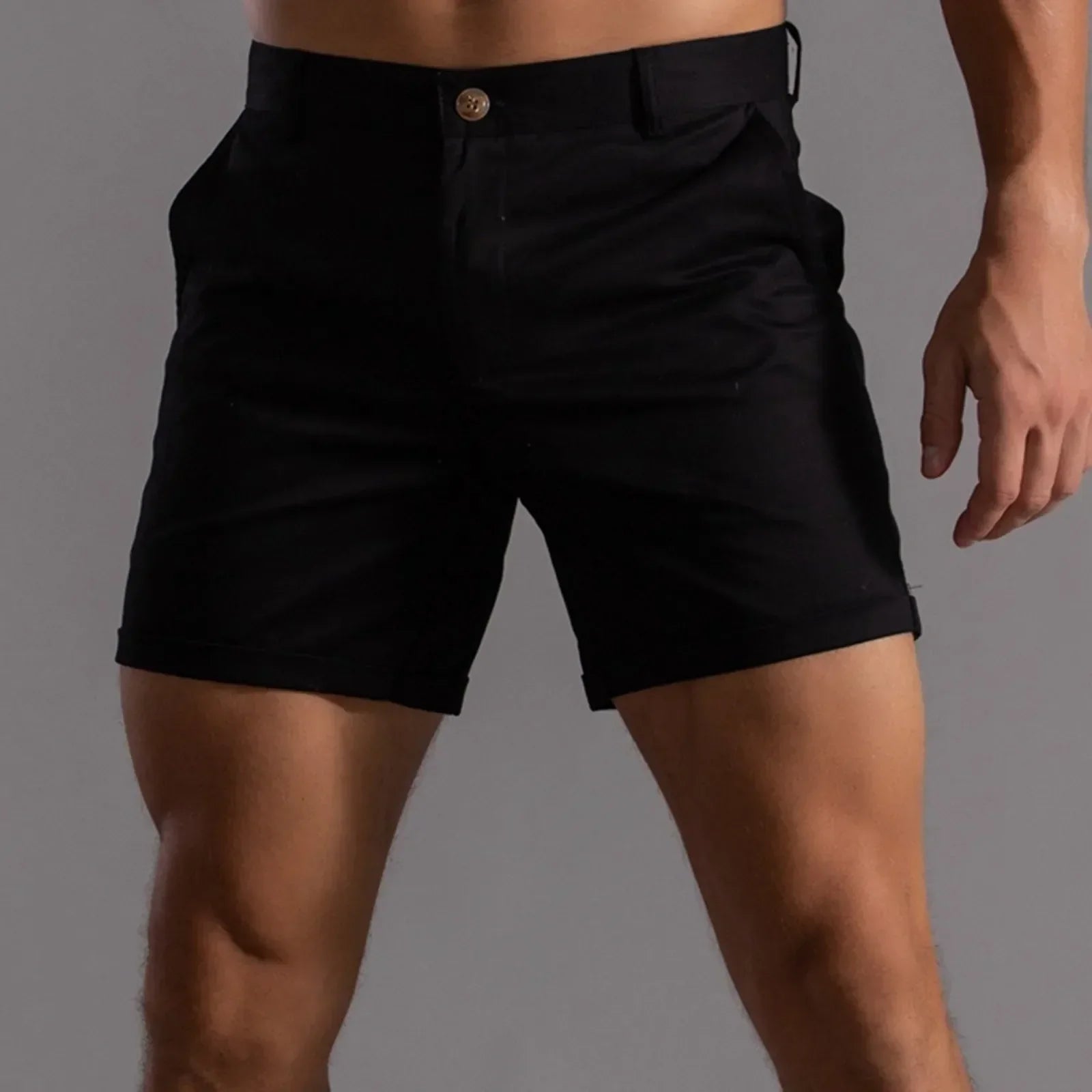 Pantaloni scurți chino pentru bărbați din bumbac elastic – croială confortabilă