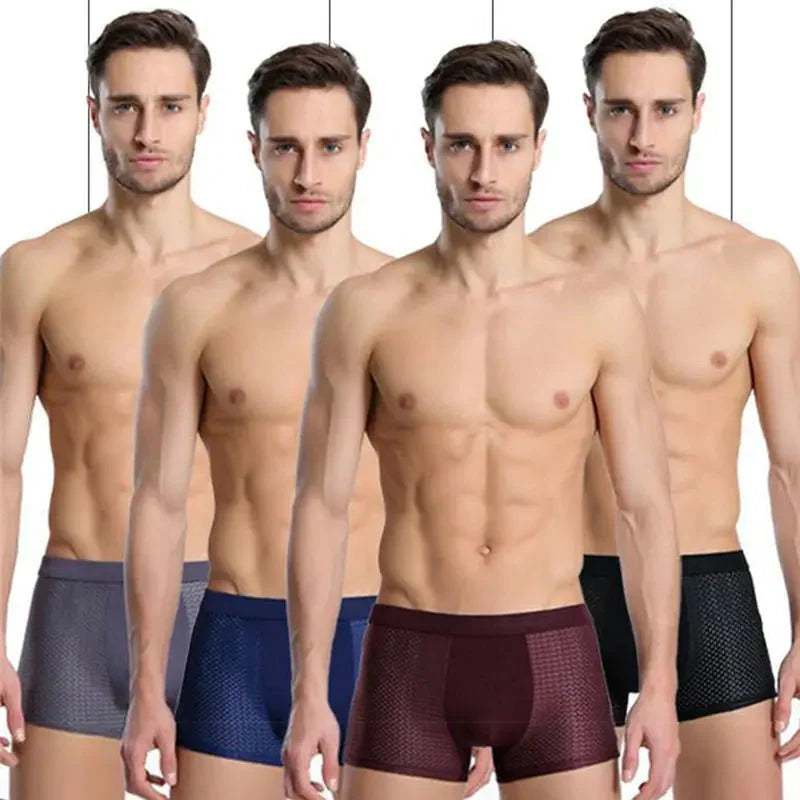 Ανδρικά Boxer από Μπαμπού (Συσκευασία 4) - Αναπνεύσιμο και Άνετο Εσώρουχο