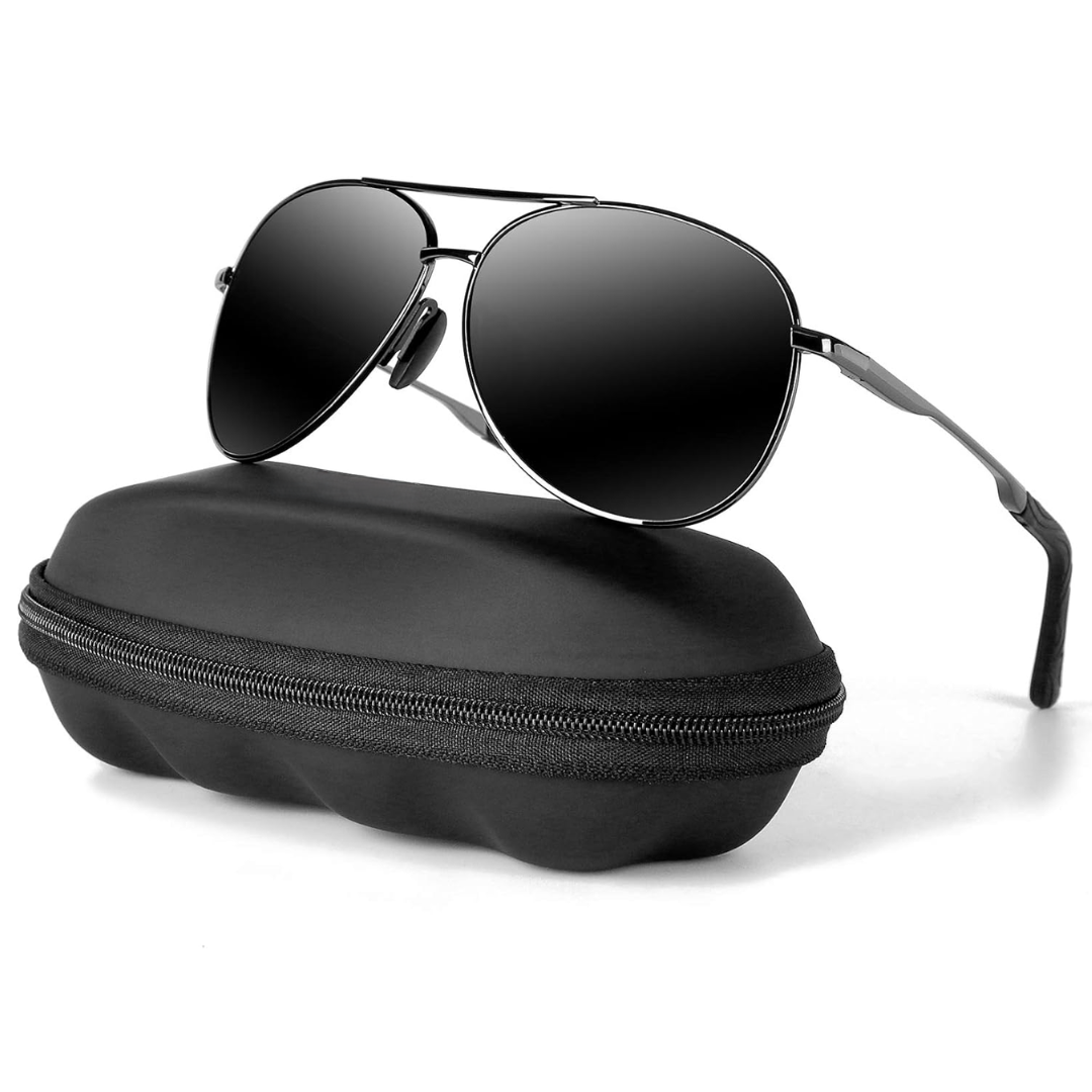 Joey | Polarized Aviator Sunglasses with UV400 Protection - Lightweight Metal Frame 0