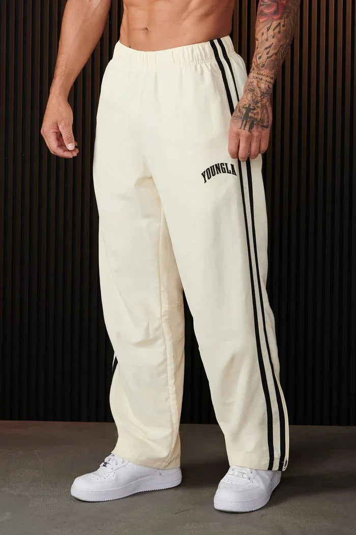Pantaloni sportivi a righe da uomo con vita elastica