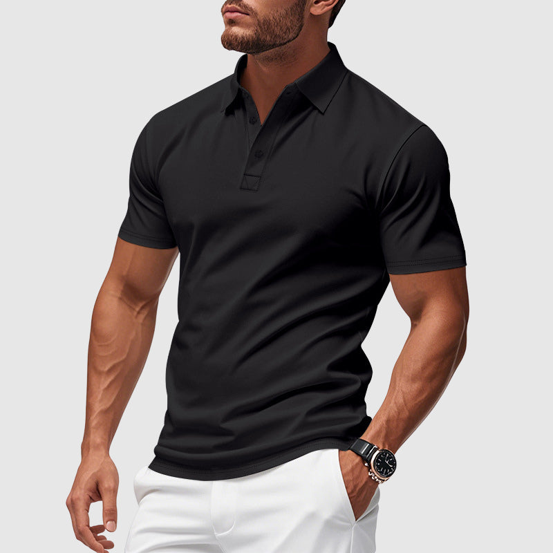 Men's Slim Fit Polo Shirt with Short Sleeves and Classic Collar