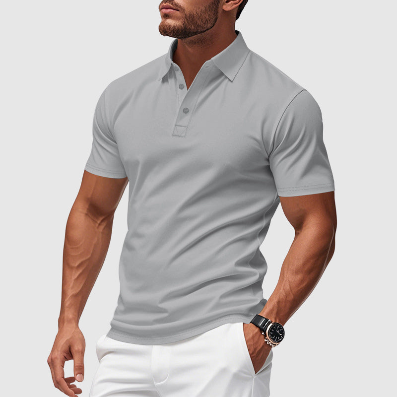 Men's Slim Fit Polo Shirt with Short Sleeves and Classic Collar